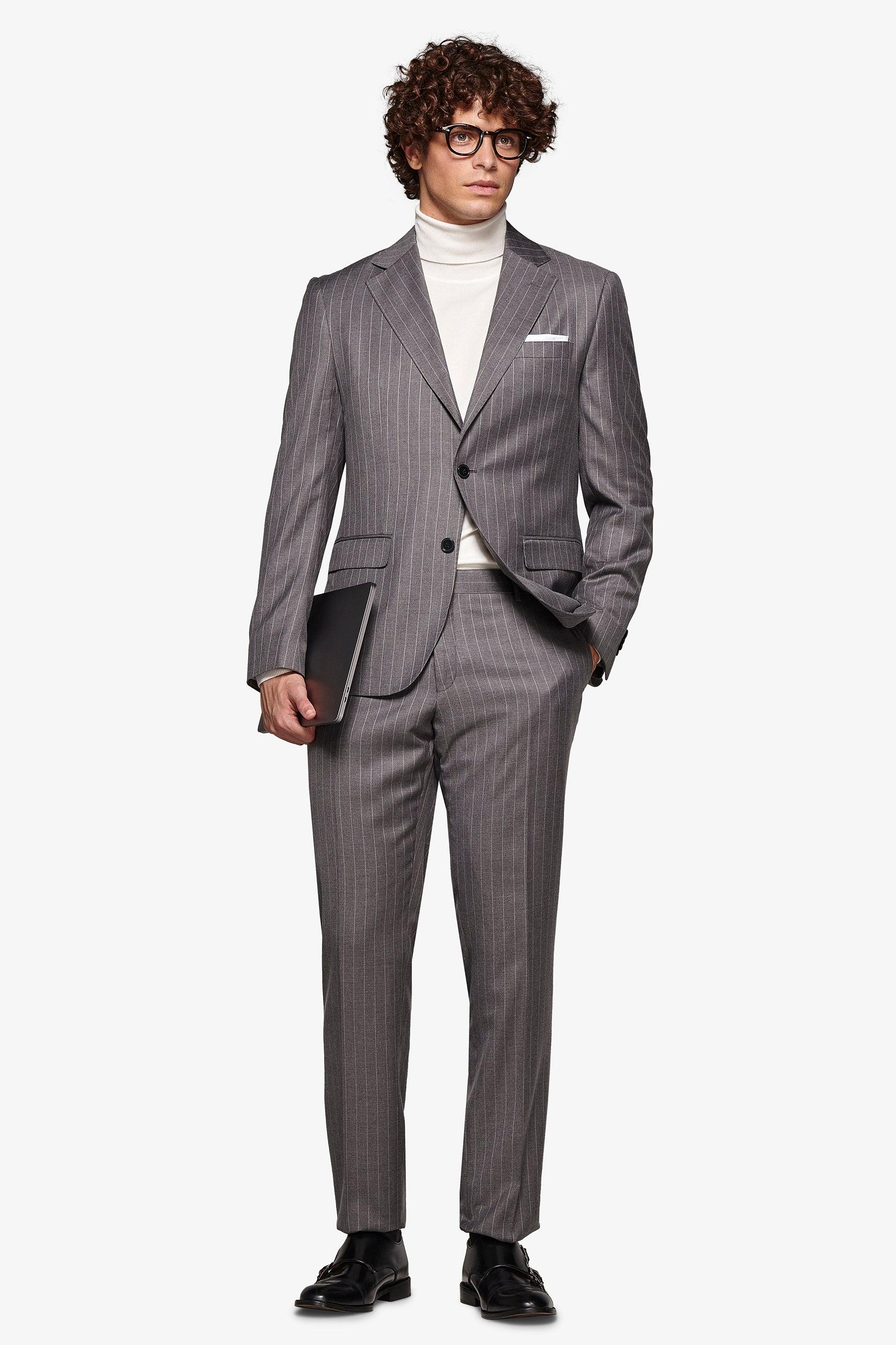 Pinstripe suit blazer