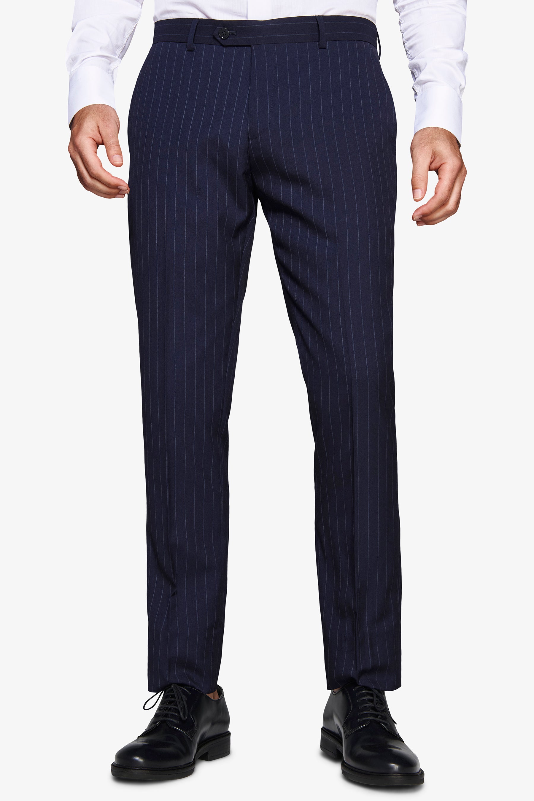 Pantaloni gessati blu