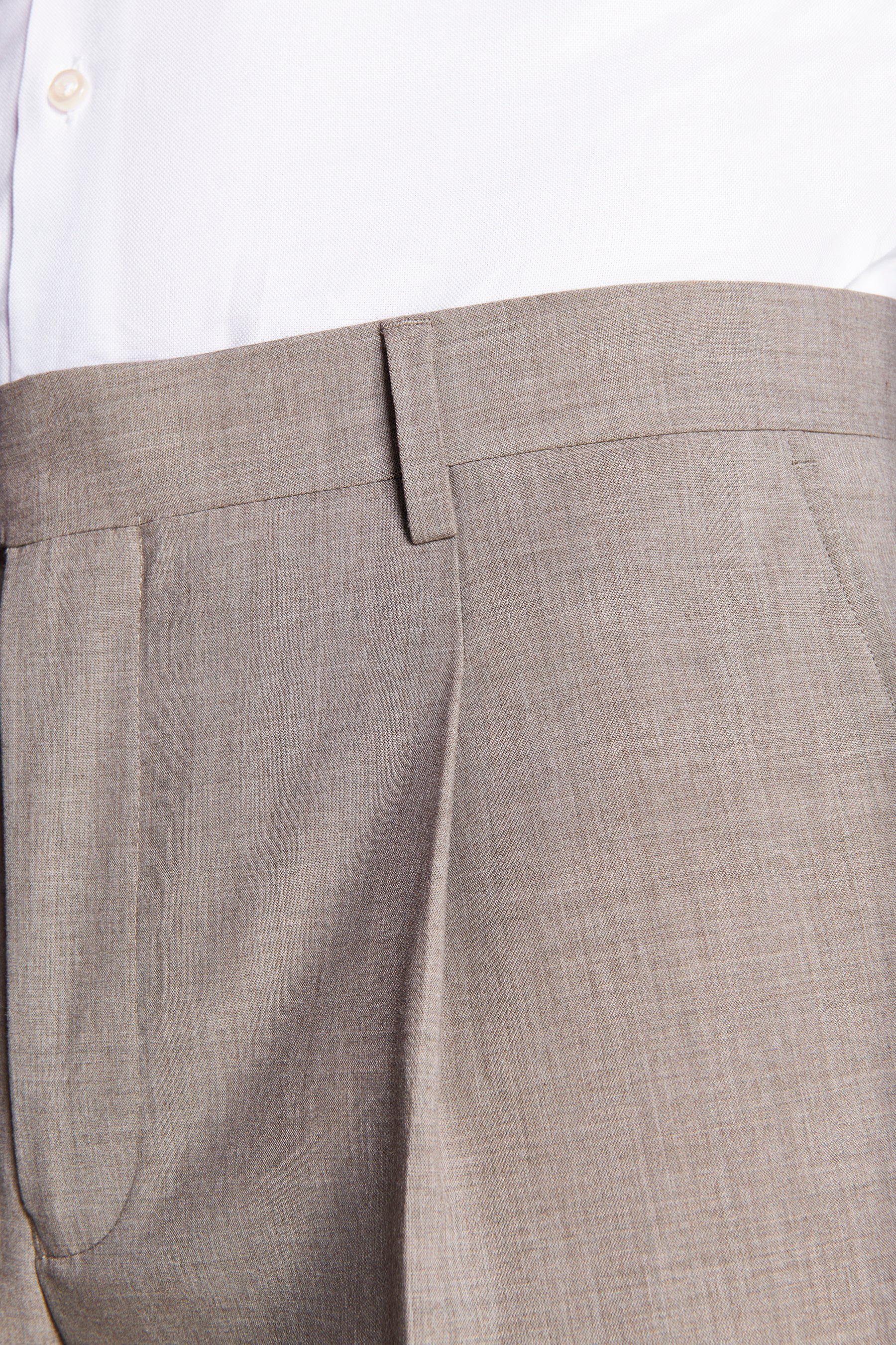 Hose aus meliertem Canvas in Taupe