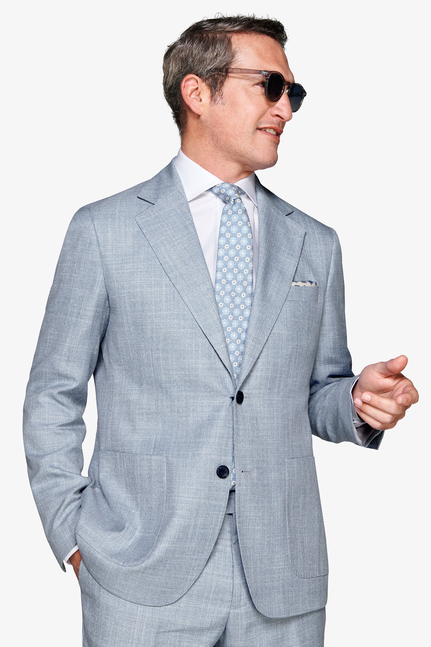 Americana tela flameada celeste