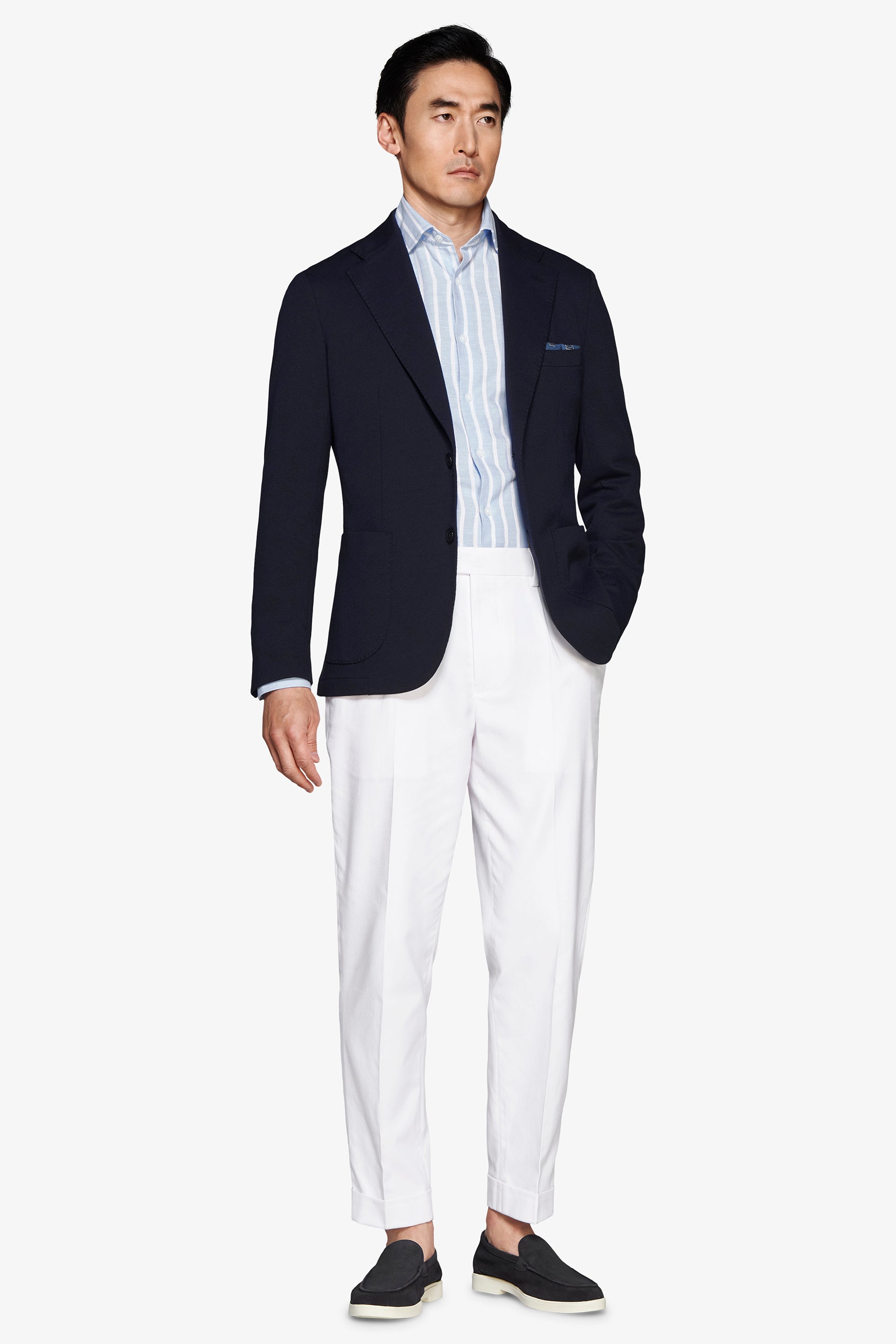 Americana punto labrado azul