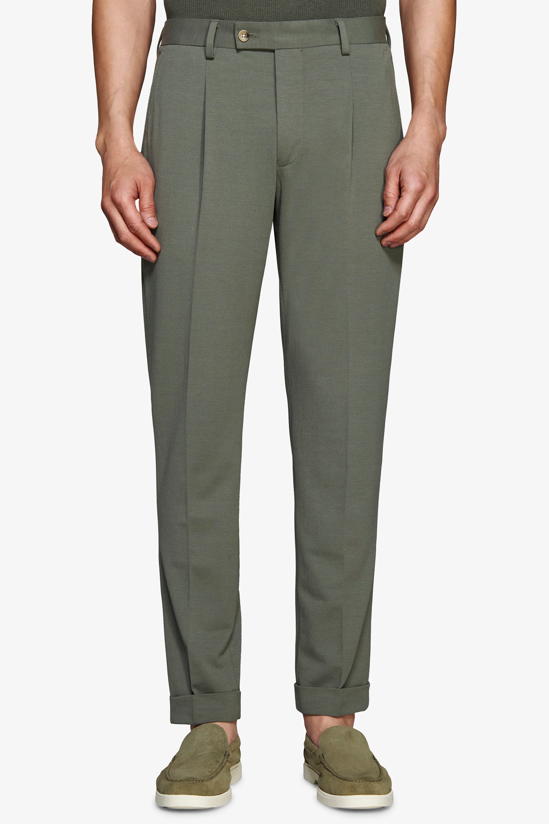 Pantaloni jersey stretch verde-Dan John