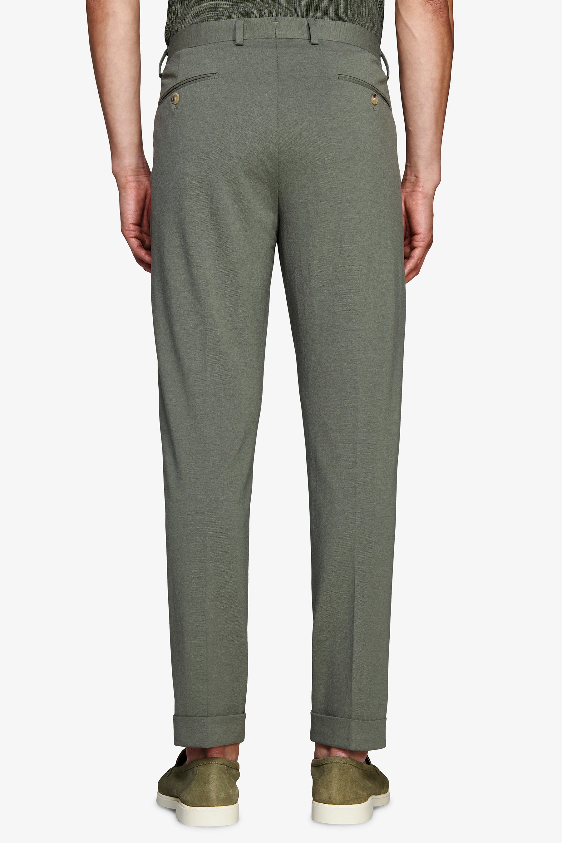 Pantalón de punto elástico verde