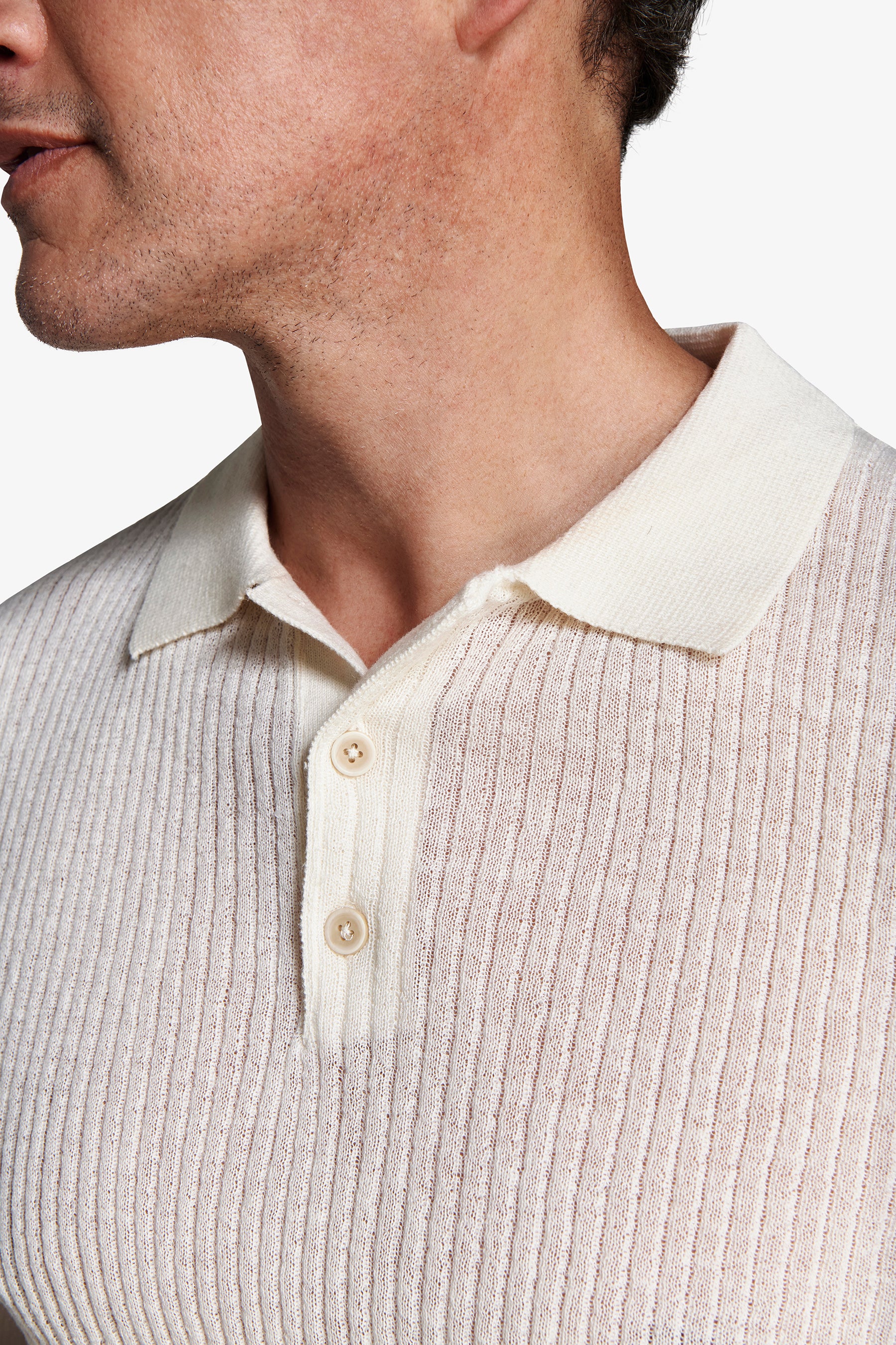 Polo in maglia misto lino burro