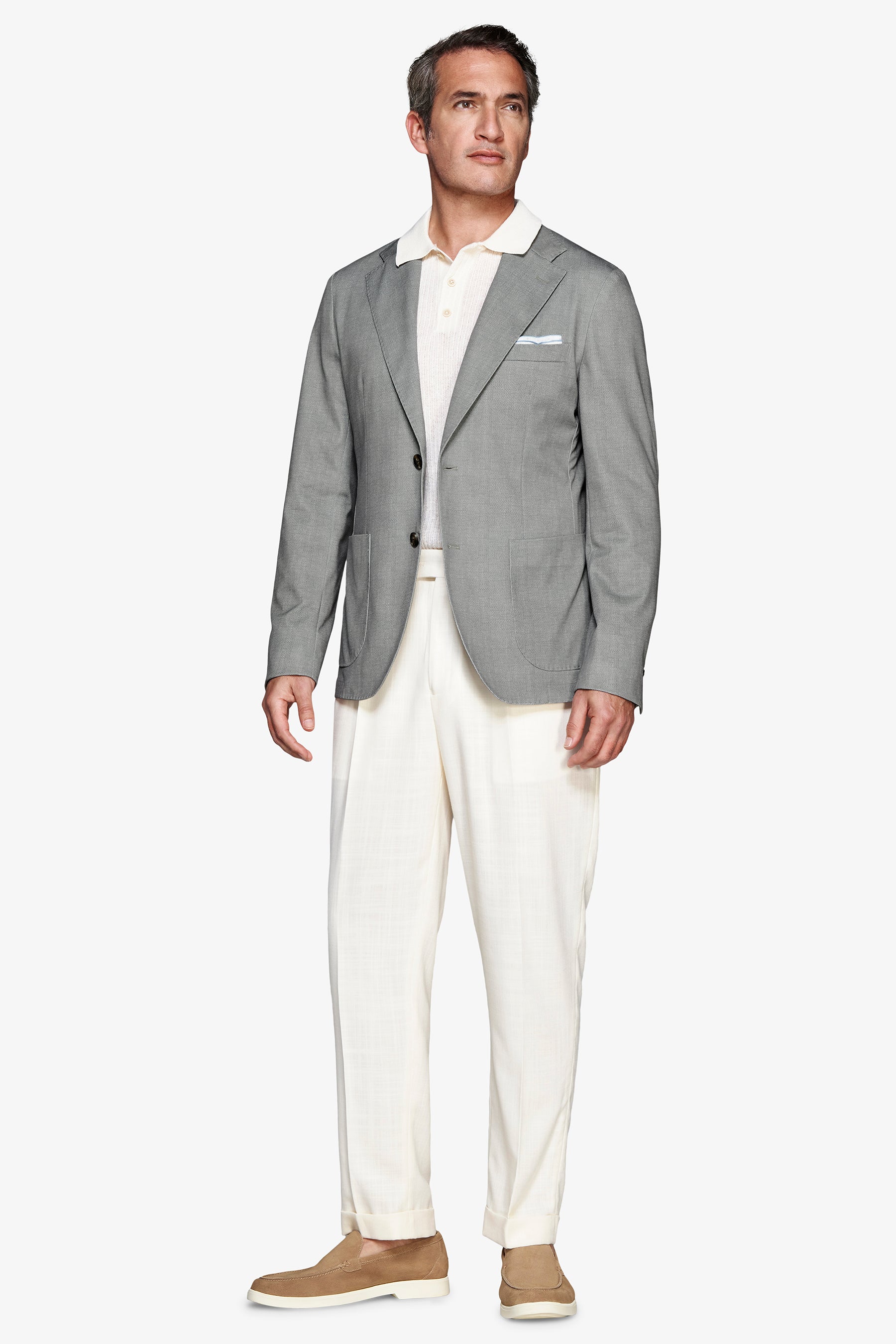 Americana de punto en espiga verde