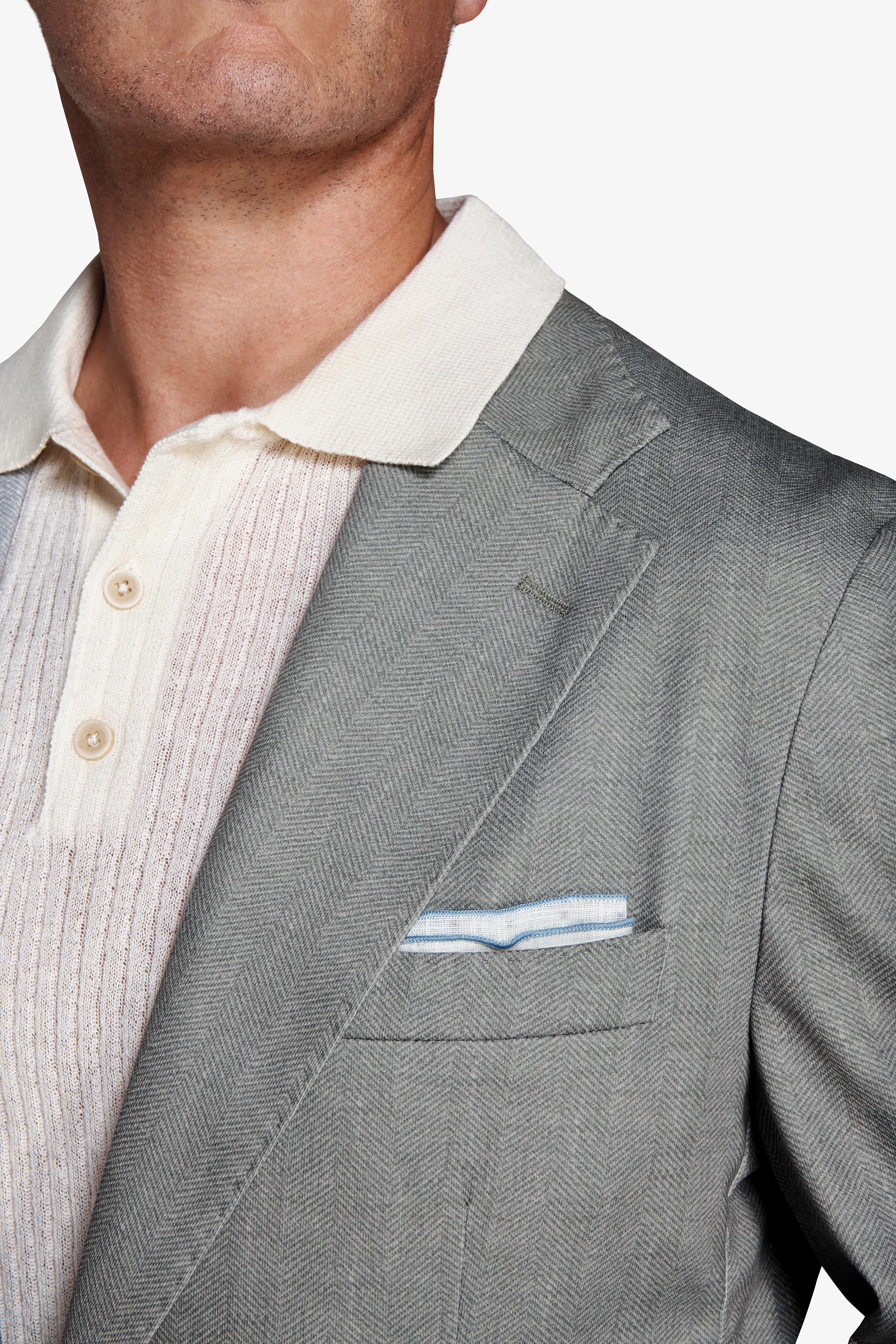 Americana de punto en espiga verde