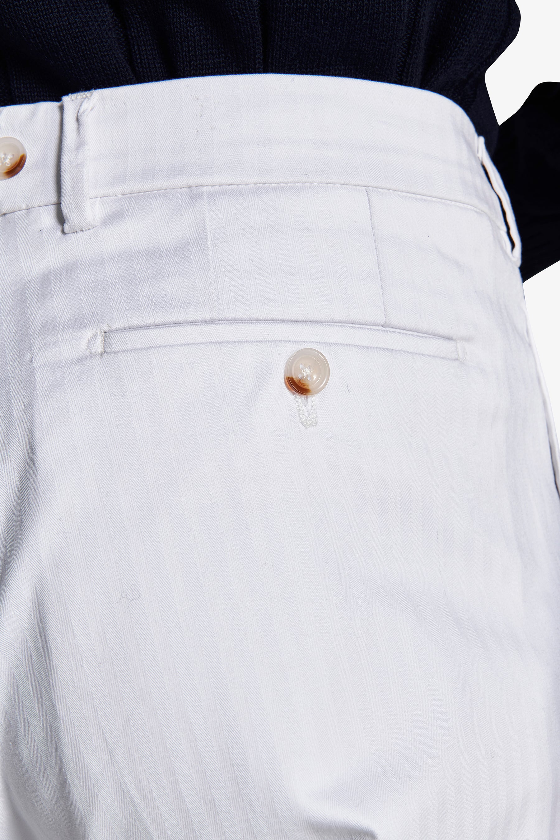 パンツ G&F Co.- HERRINGBONE TROUSER _ WHITE White Herringbone trousers