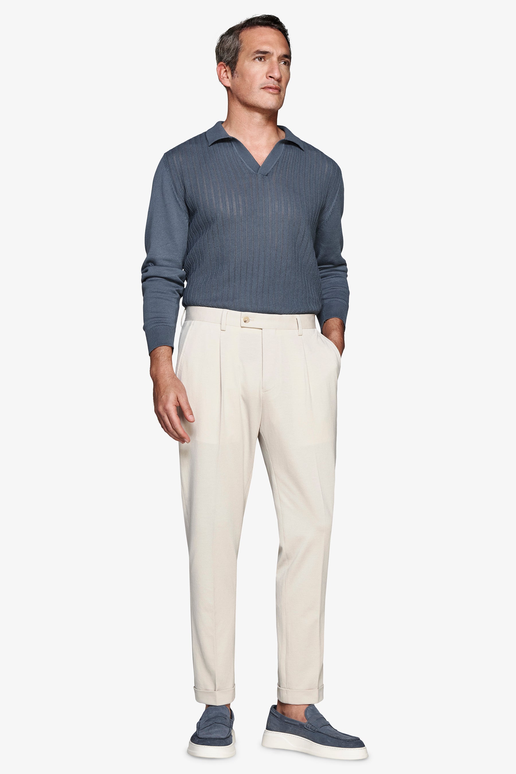 Avion Herringbone knit polo