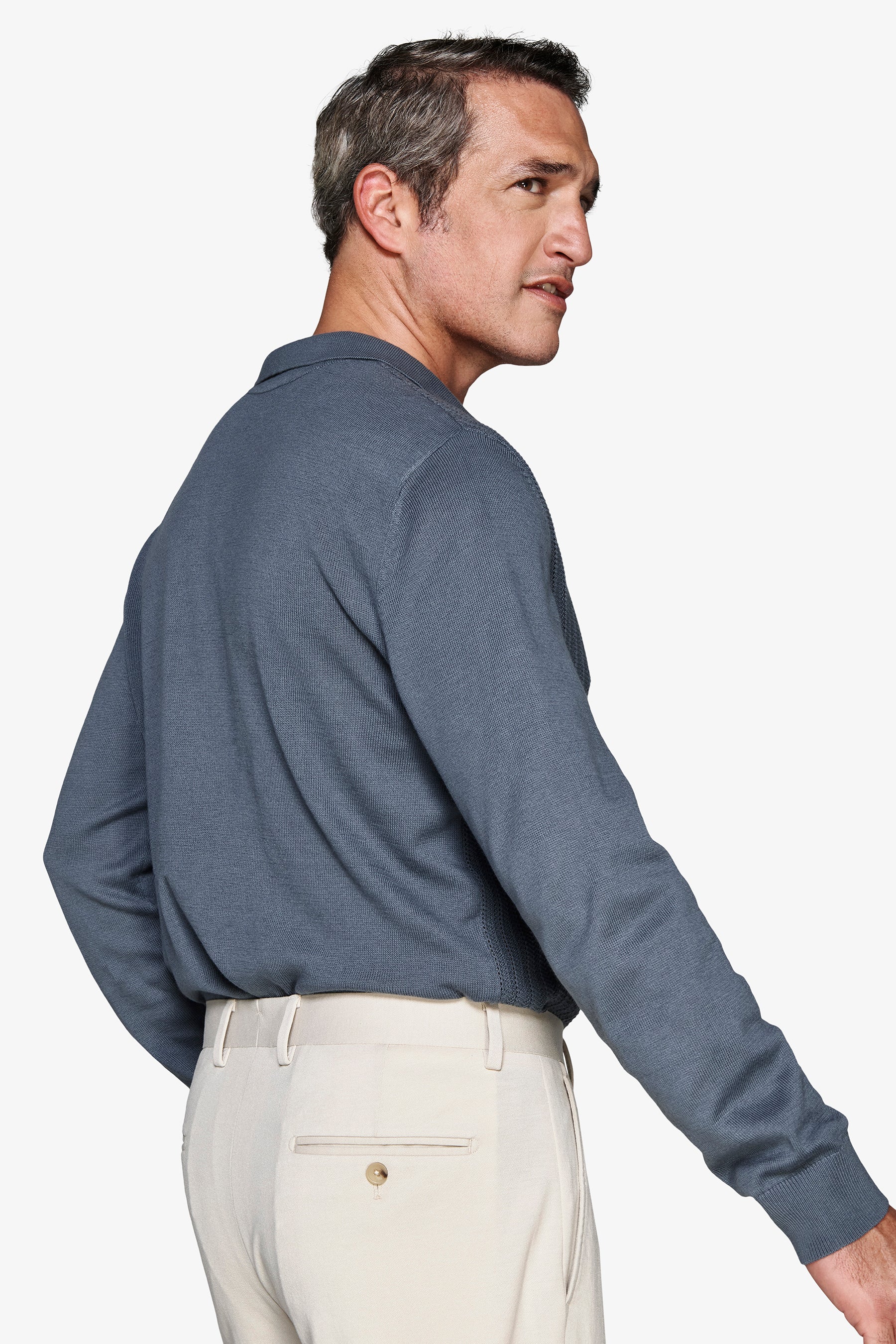 Avion Herringbone knit polo