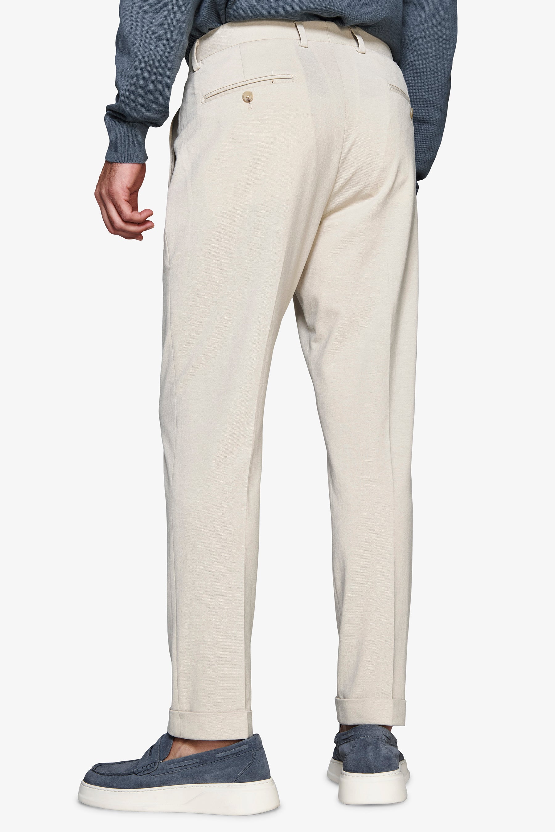 Pantalón de punto elástico arena