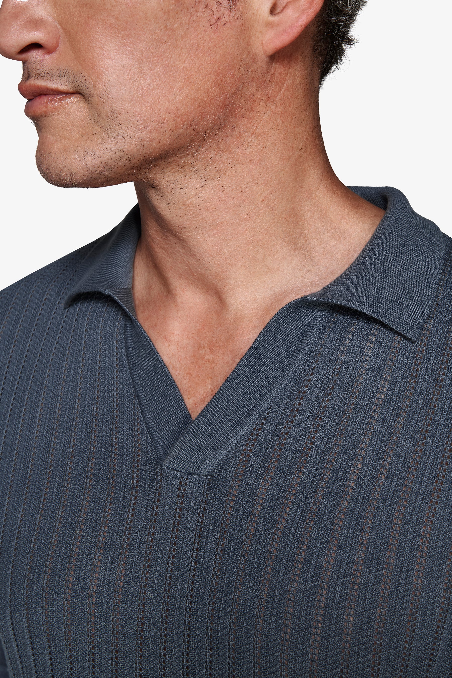 Avion Herringbone knit polo
