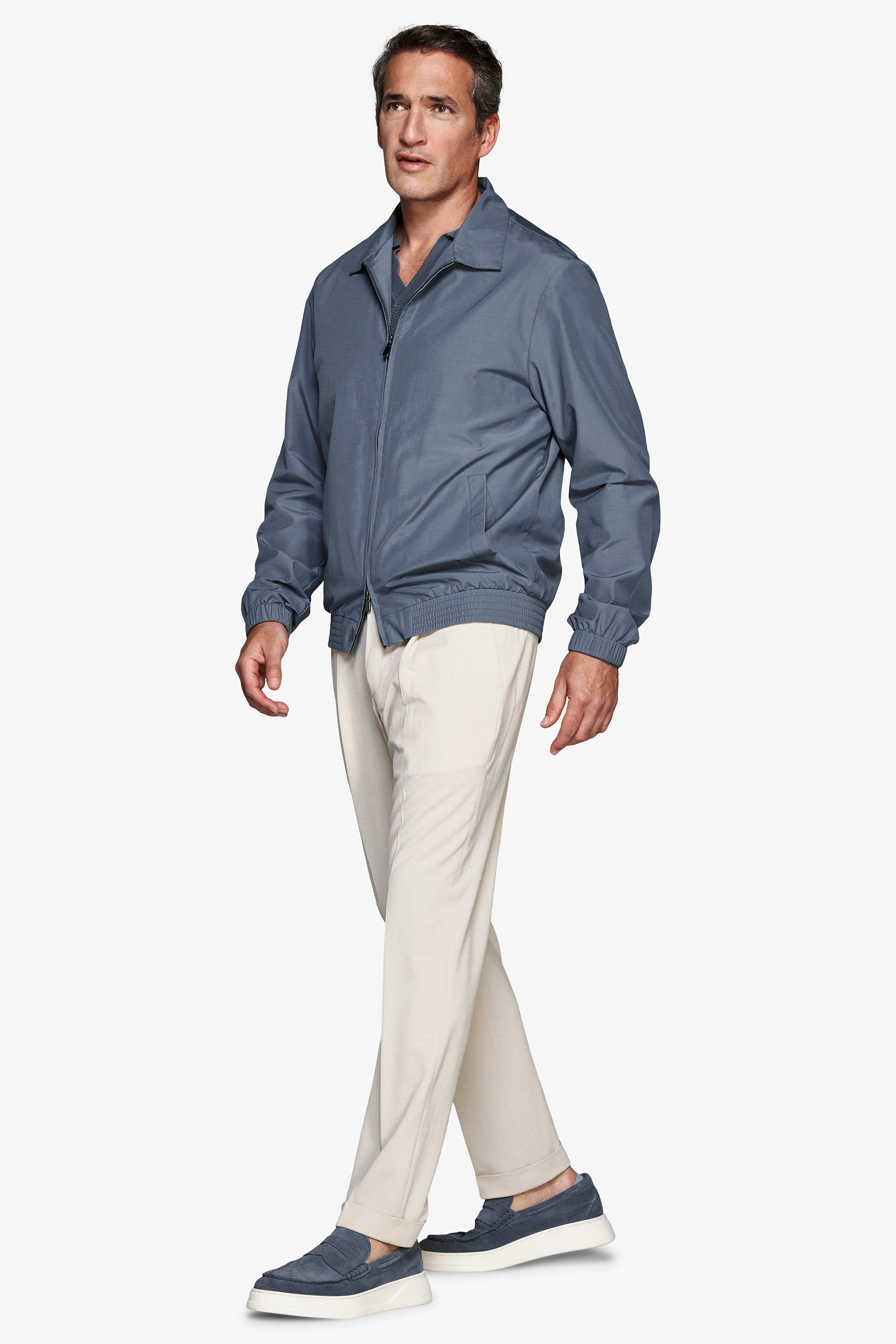 Bomberjacke aus technischem Stoff in Avion-Blau