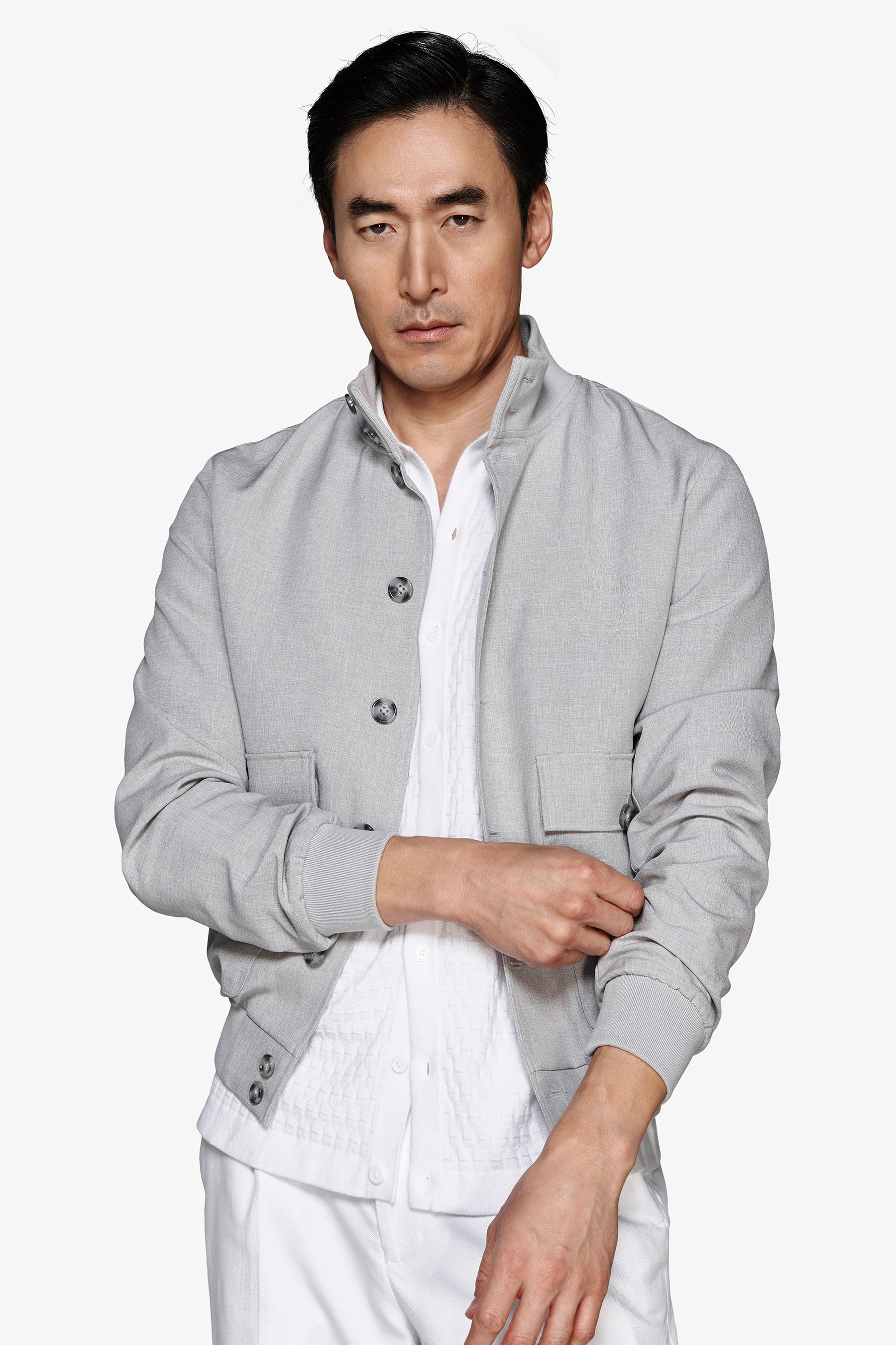 Bomber tela stretch grigio-Dan John