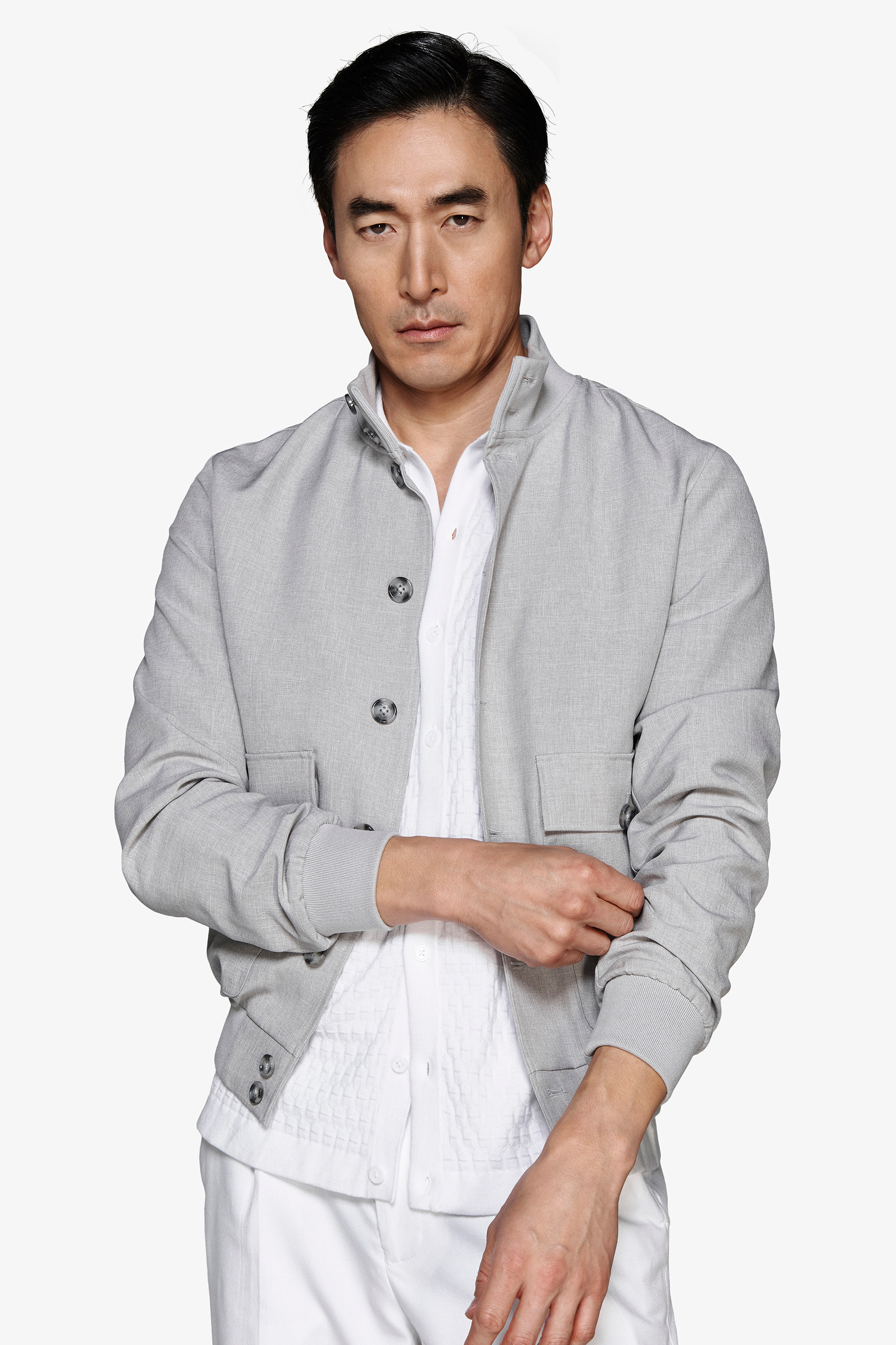 Bomber tela stretch grigio-Dan John