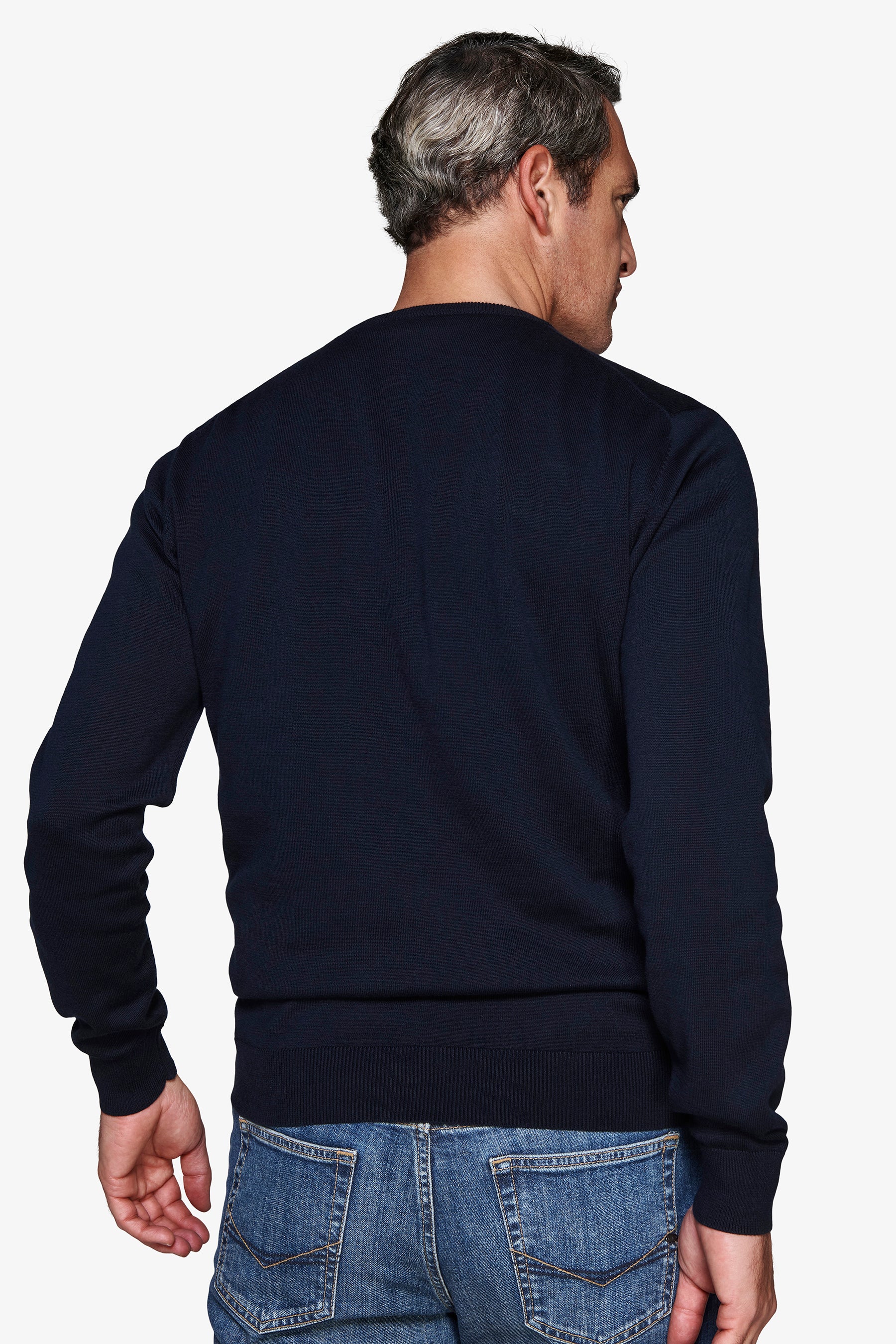 Maglia girocollo basic in cotone blu-Dan John