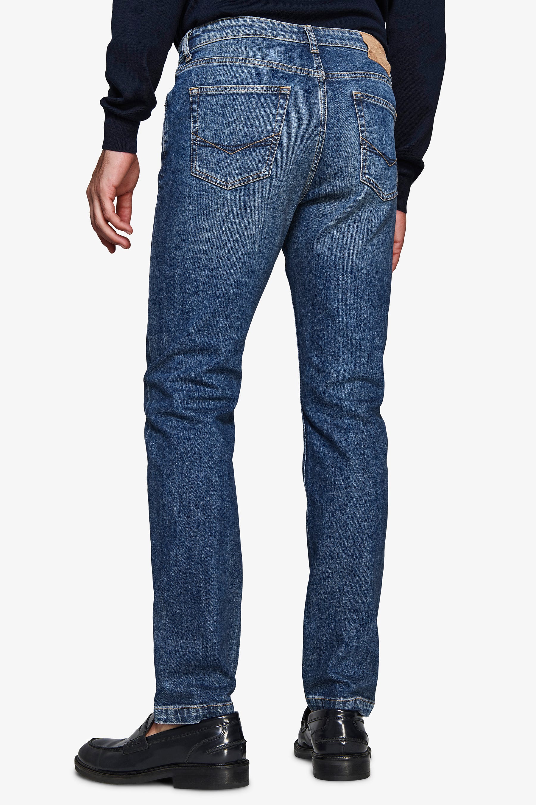 Pantaloni denim blu scuro-Dan John