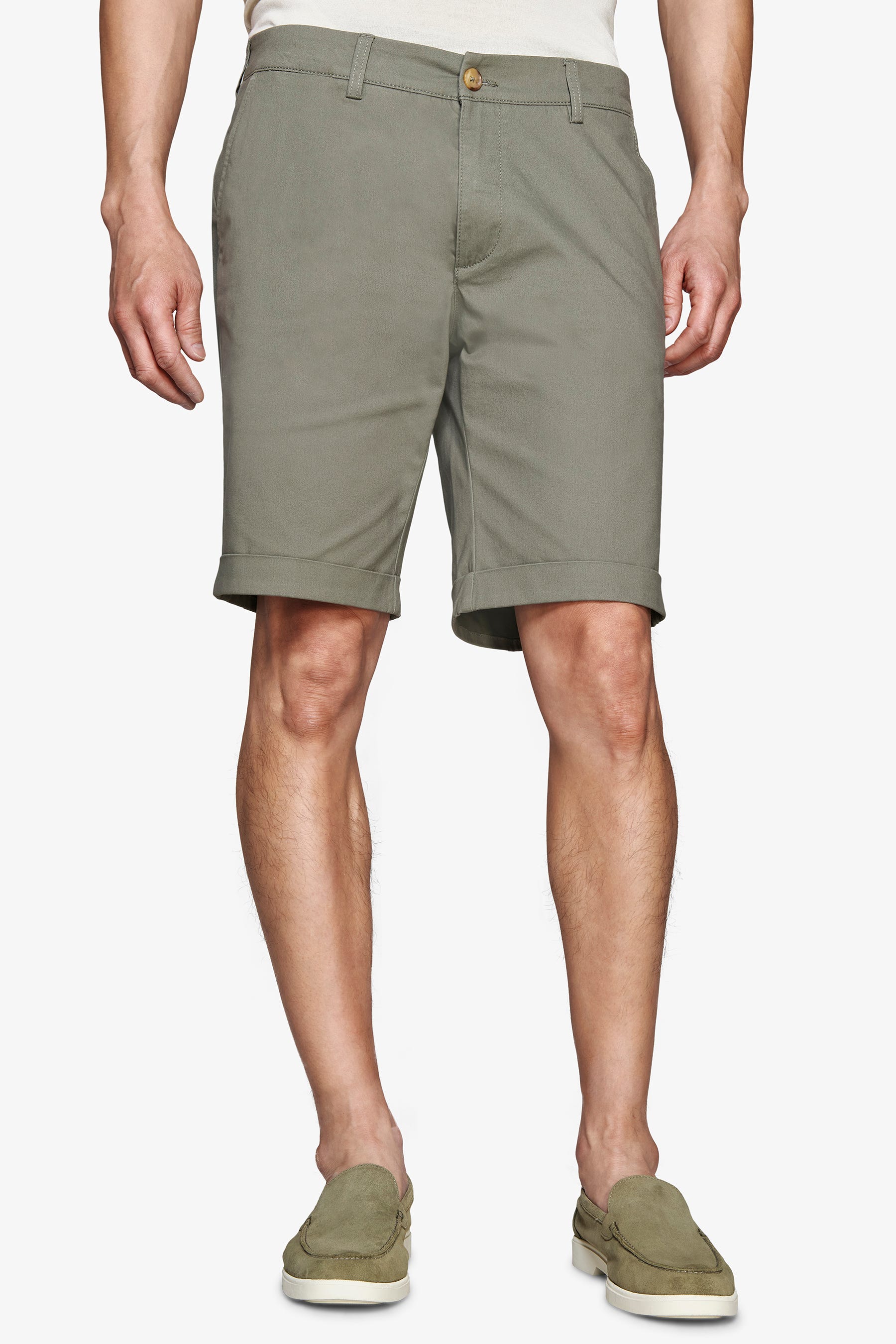 Bermuda chino basic in cotone verde-Dan John