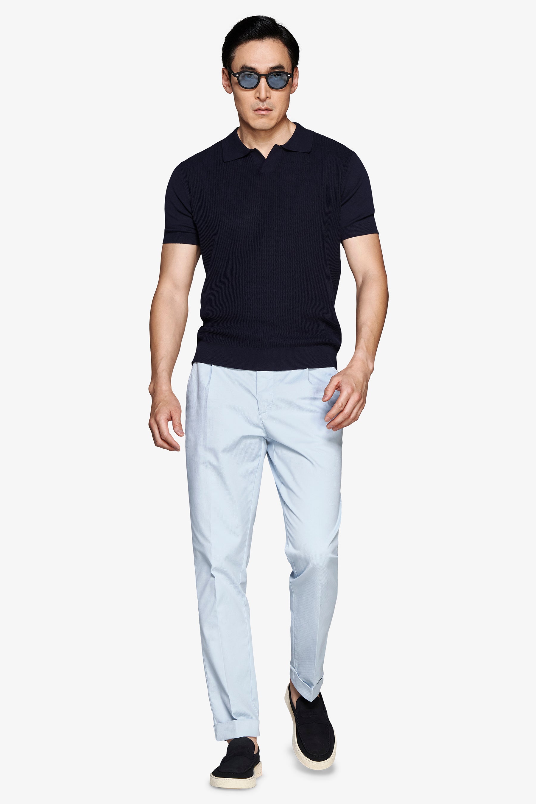 Poloshirt verstäkt in Marineblau