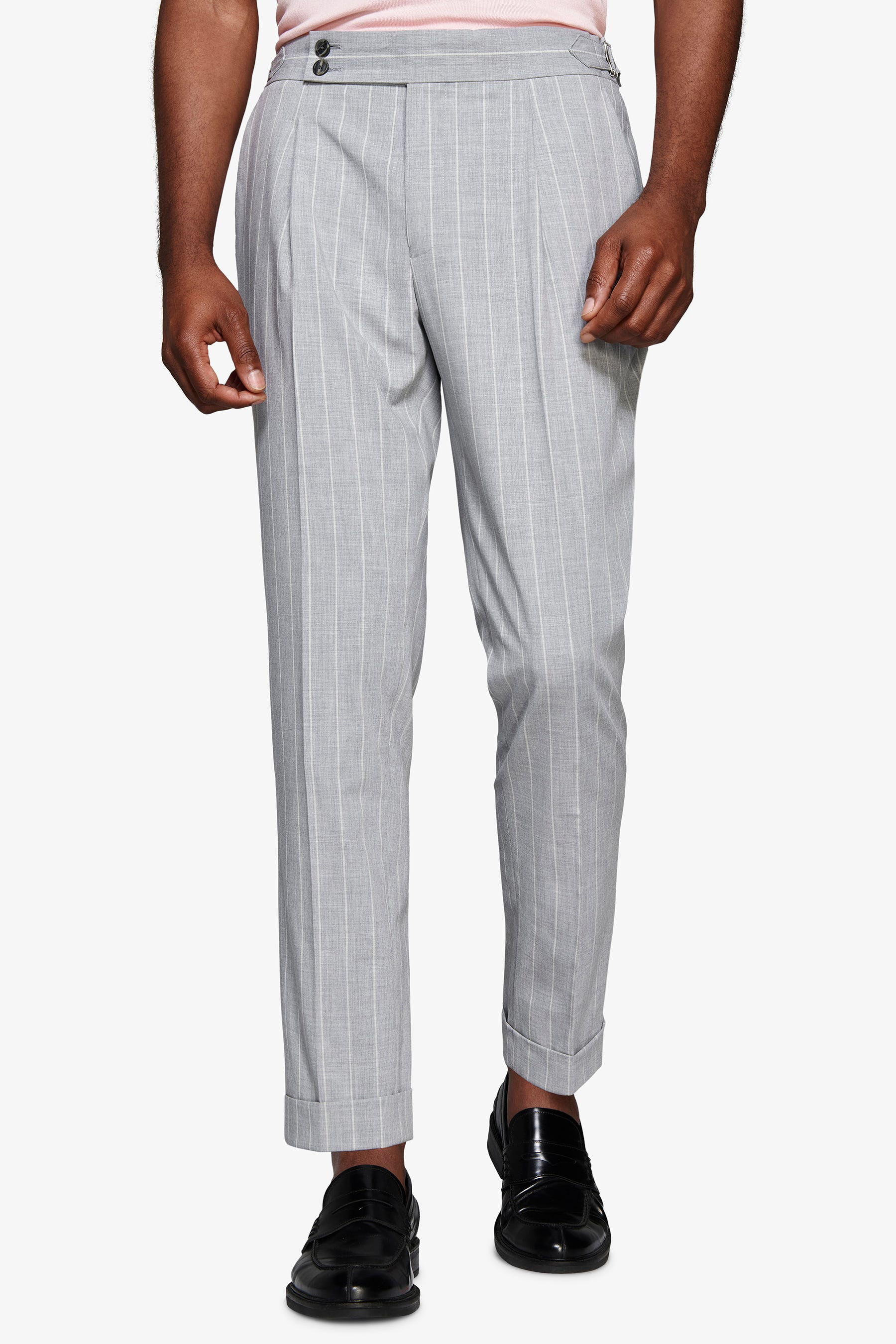 Pantaloni gessati grigi-Dan John