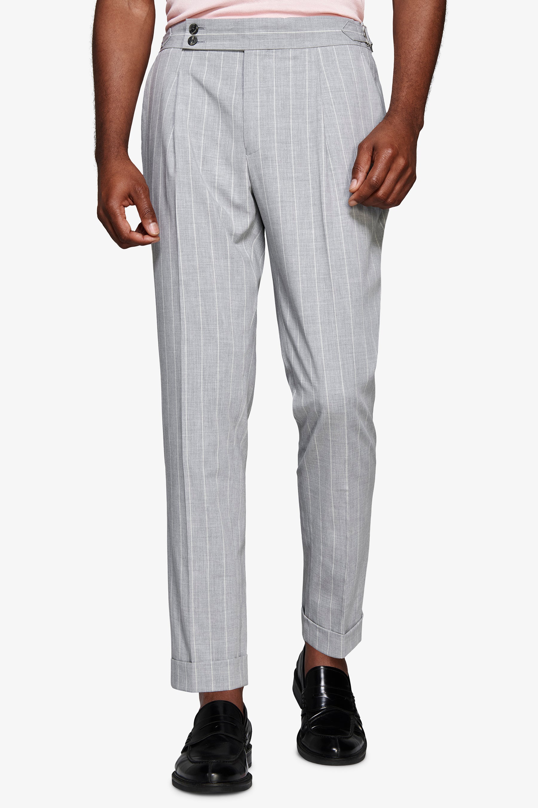 Pantaloni gessati grigi