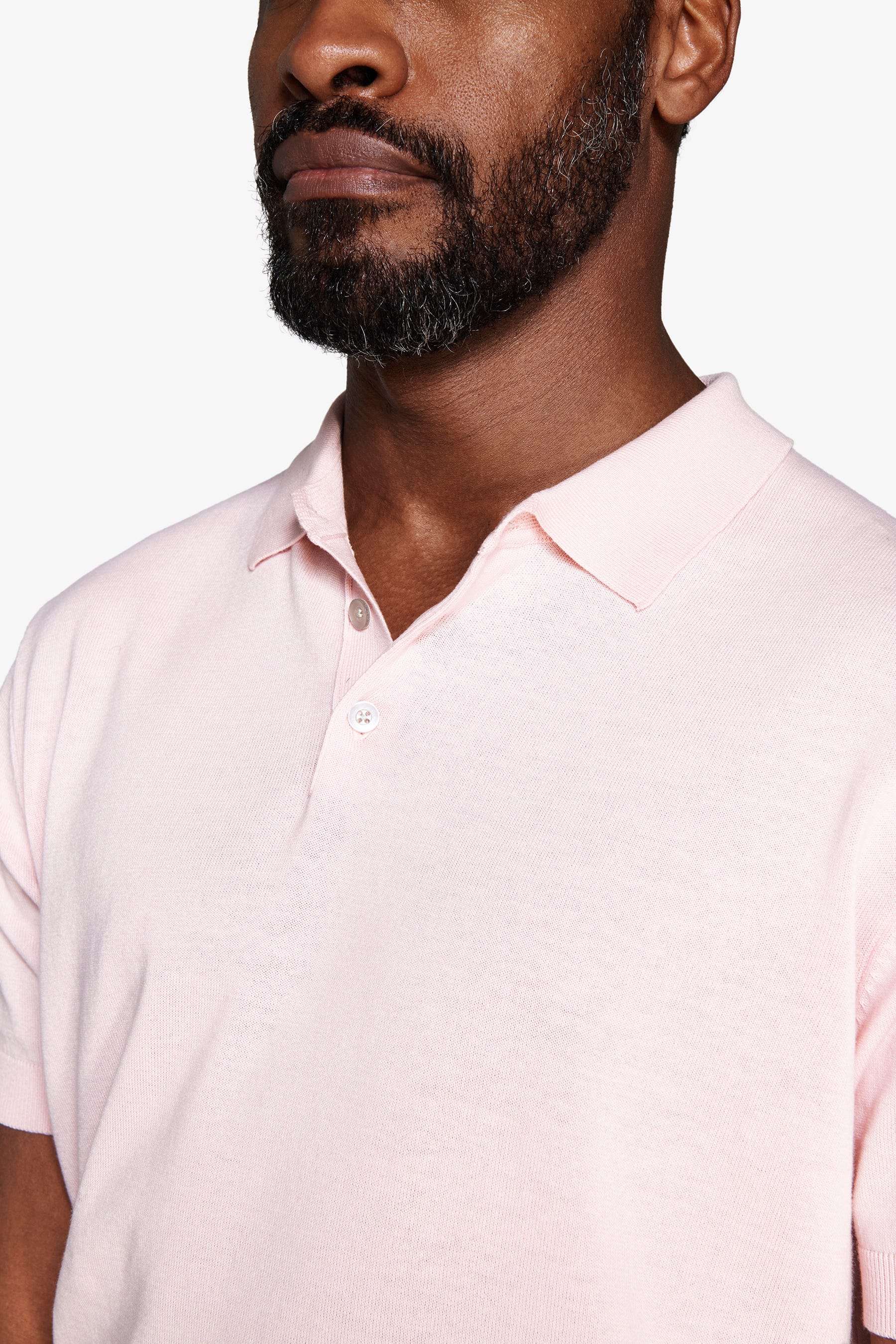 Polo in maglia basic in cotone rosa-Dan John