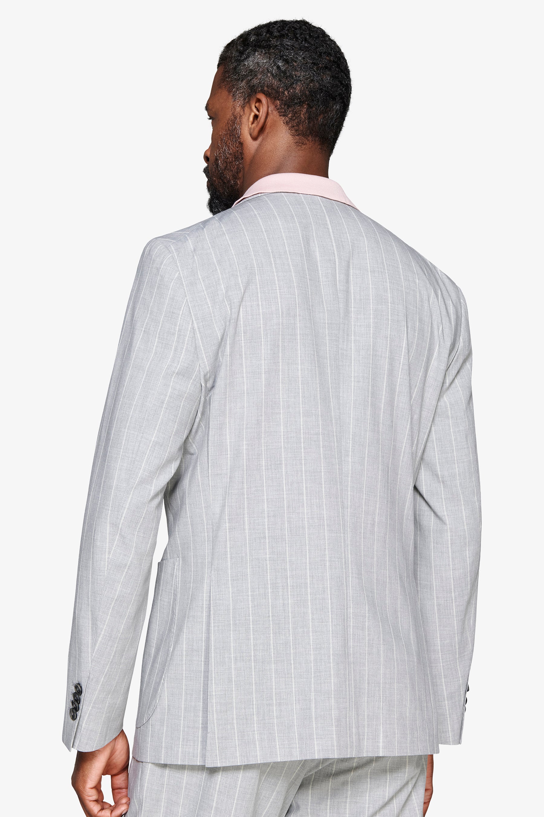 Americana cruzada de raya diplomática gris