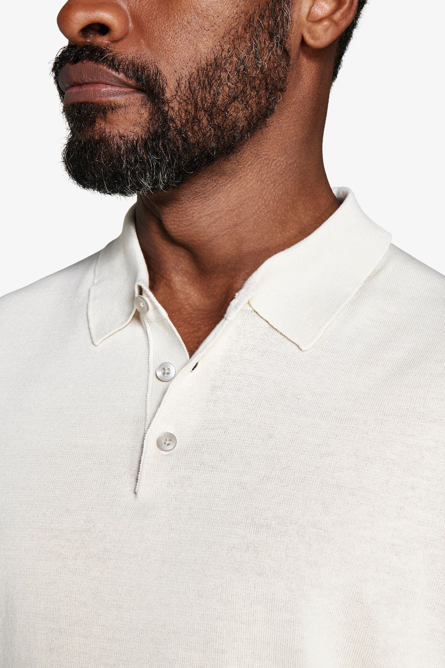 Poloshirt aus Strick in Eisblau