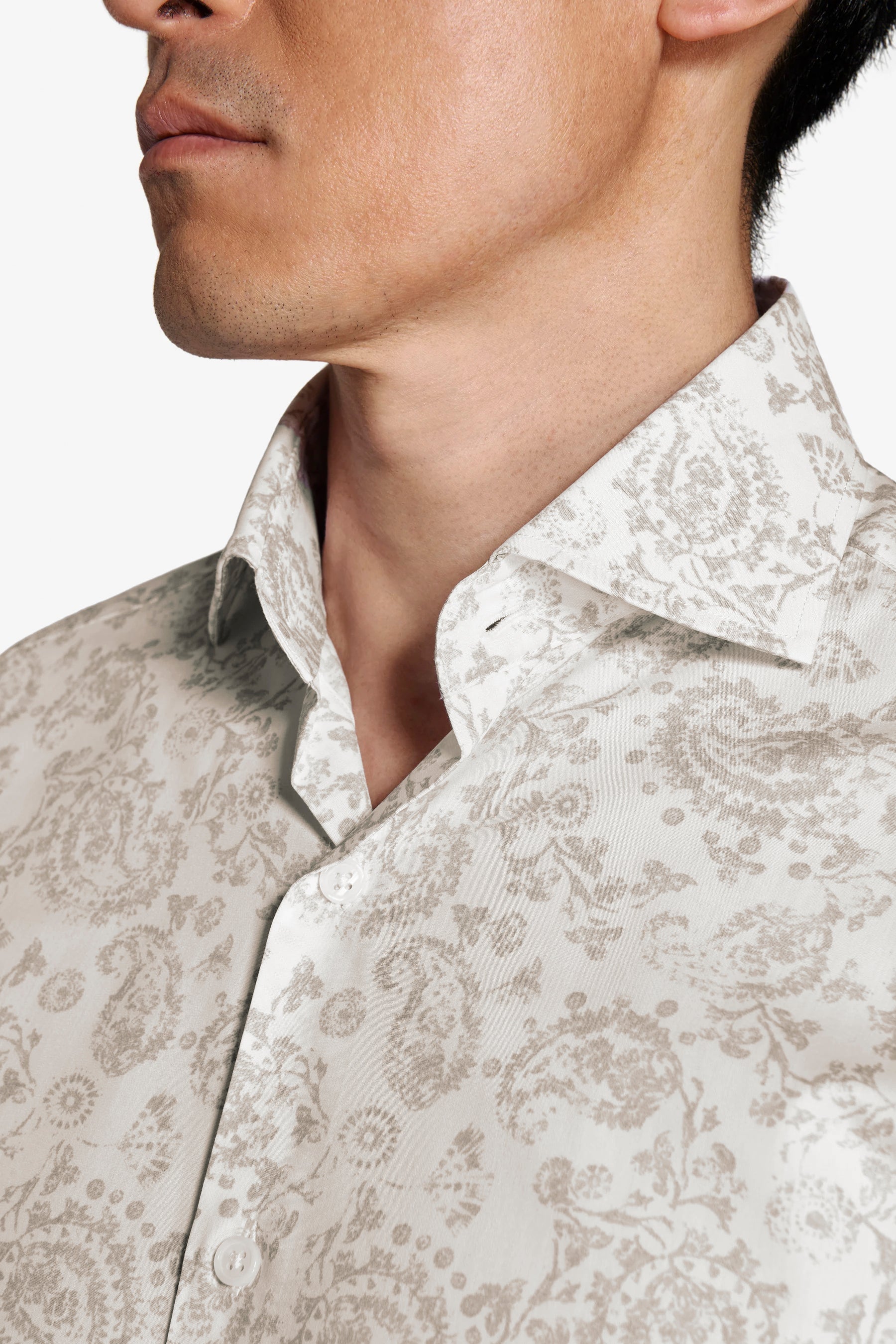 Camicia stampa cashmere sabbia