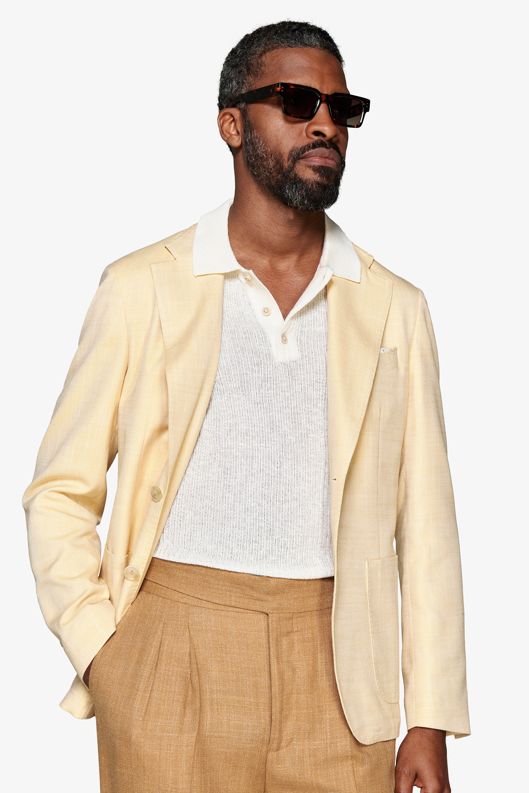 Yellow textured blazer