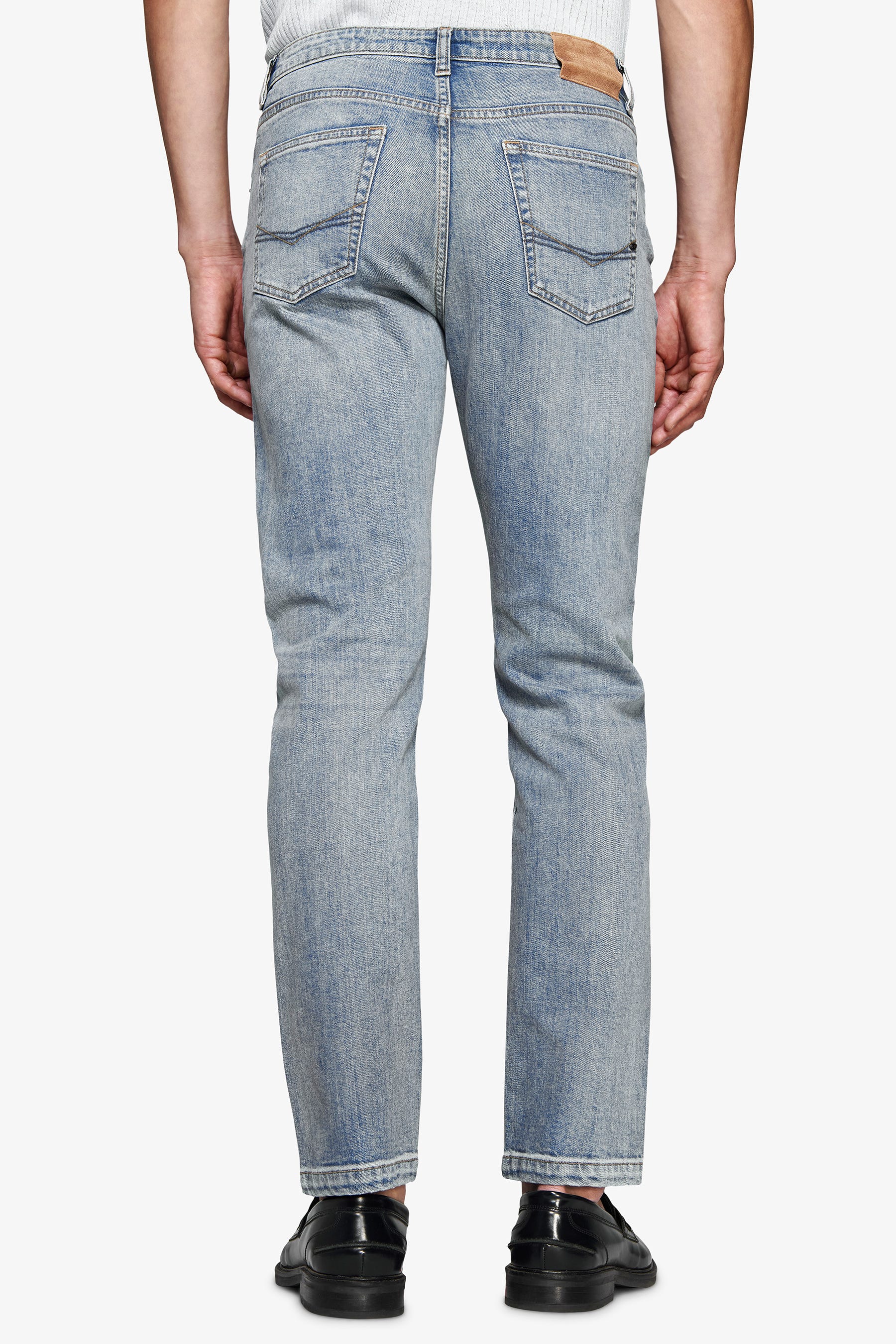 Pantaloni denim blu medio-Dan John