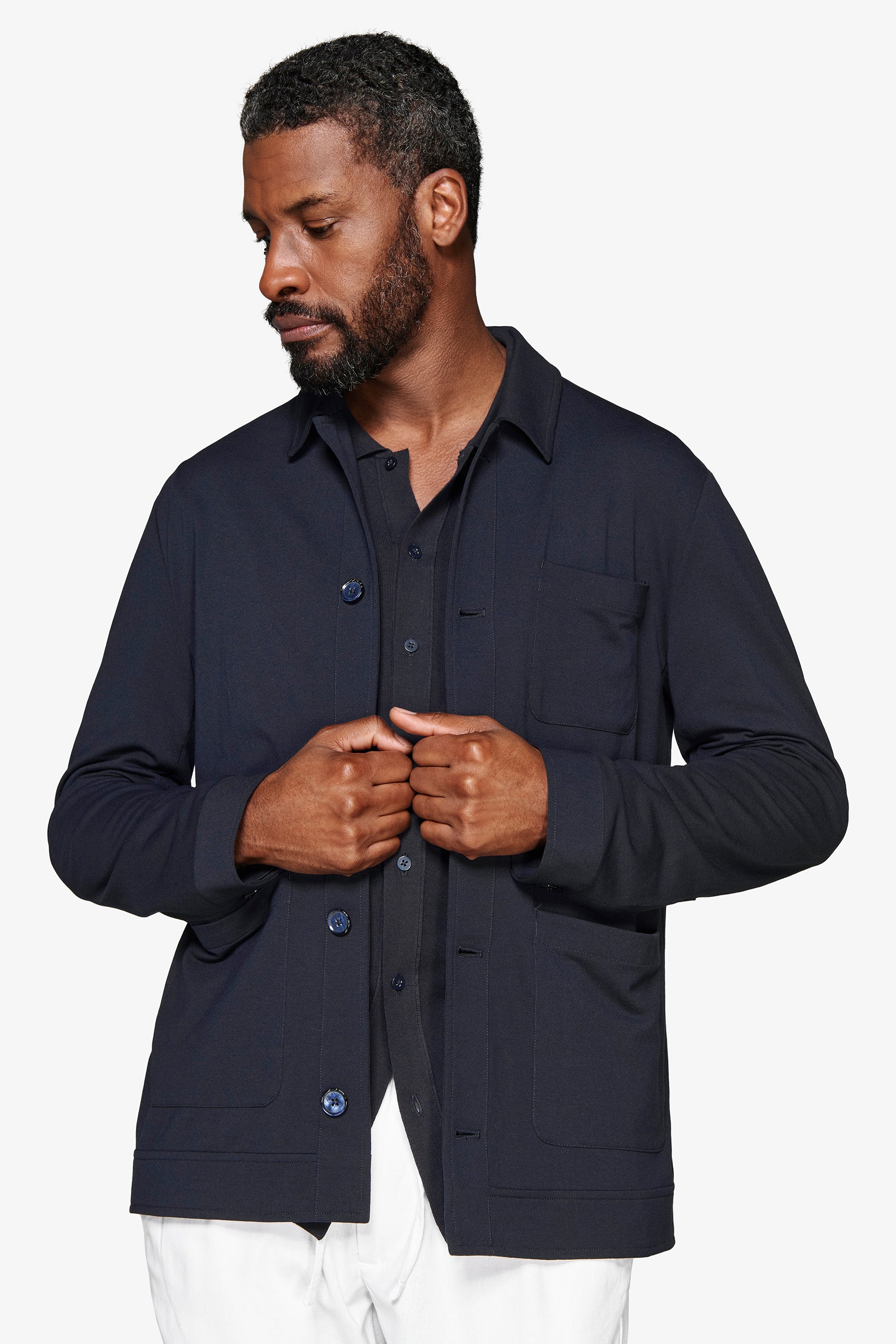 Sobrecamisa de punto azul