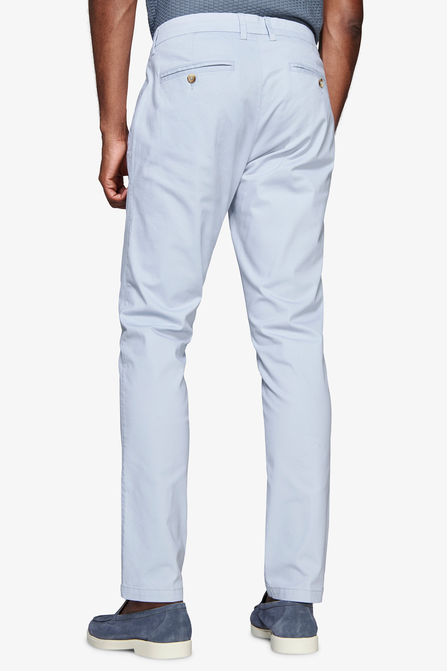 Pantaloni chino celeste