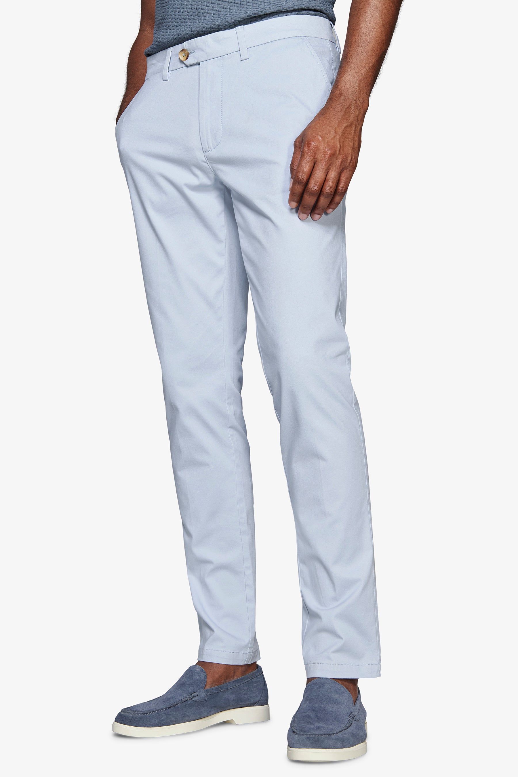 Pantaloni chino celeste