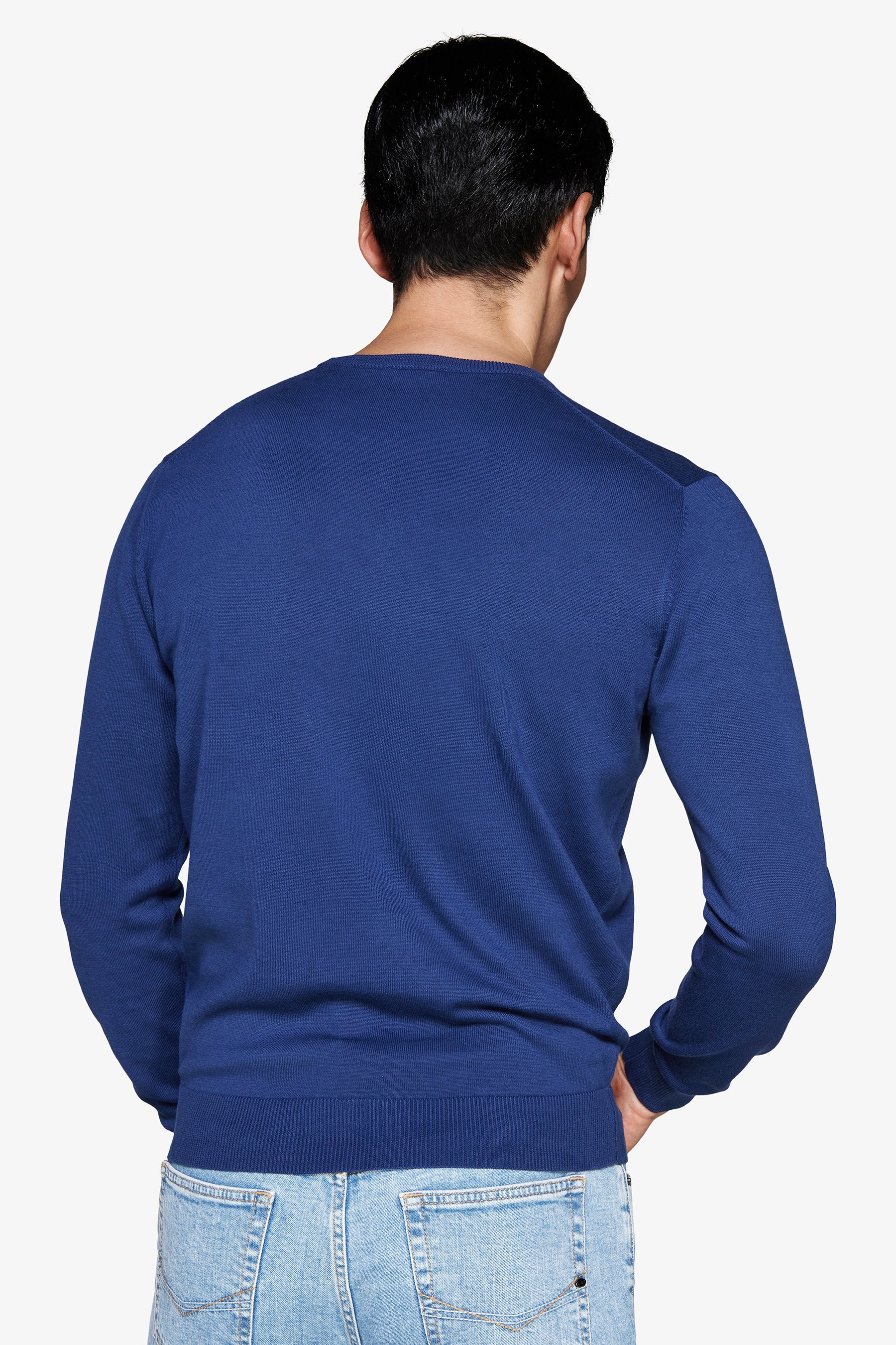 Maglia girocollo basic in cotone royal-Dan John