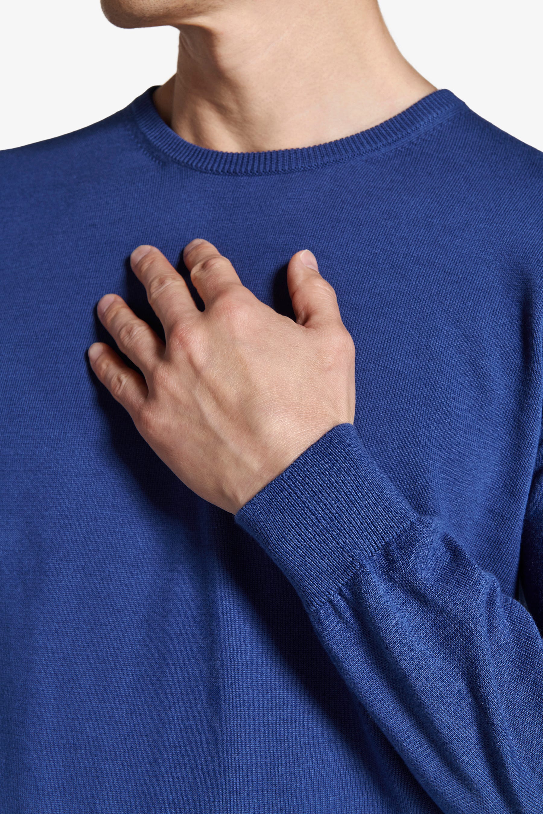 Maglia girocollo basic in cotone royal-Dan John