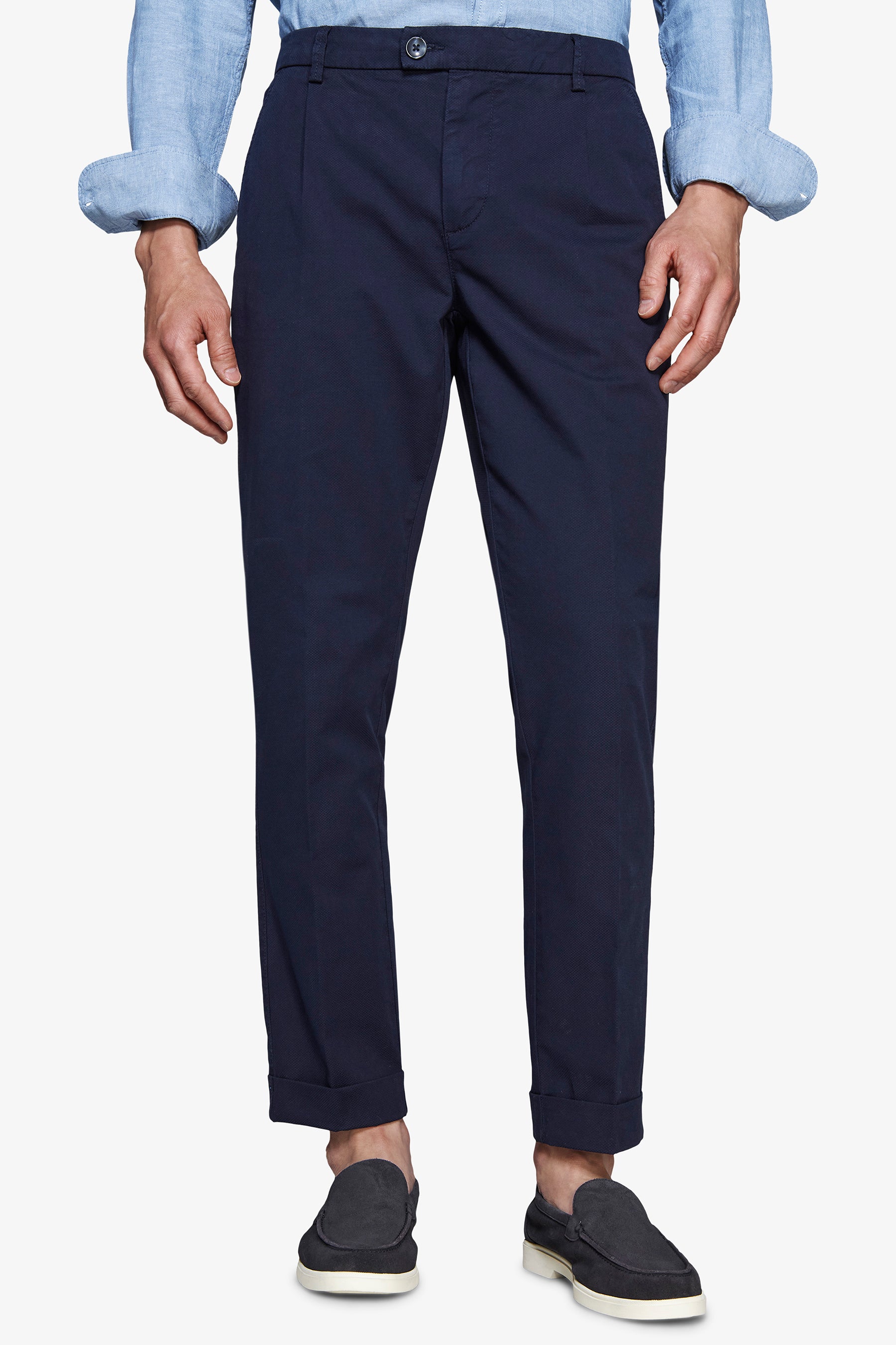 Pantalón texturizado azul