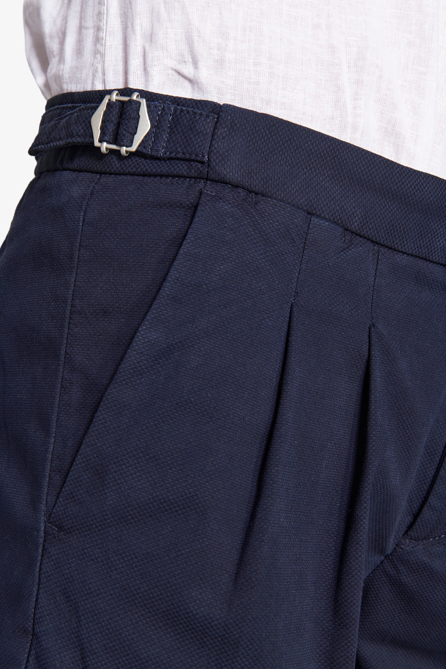 Blue textured Bermuda shorts