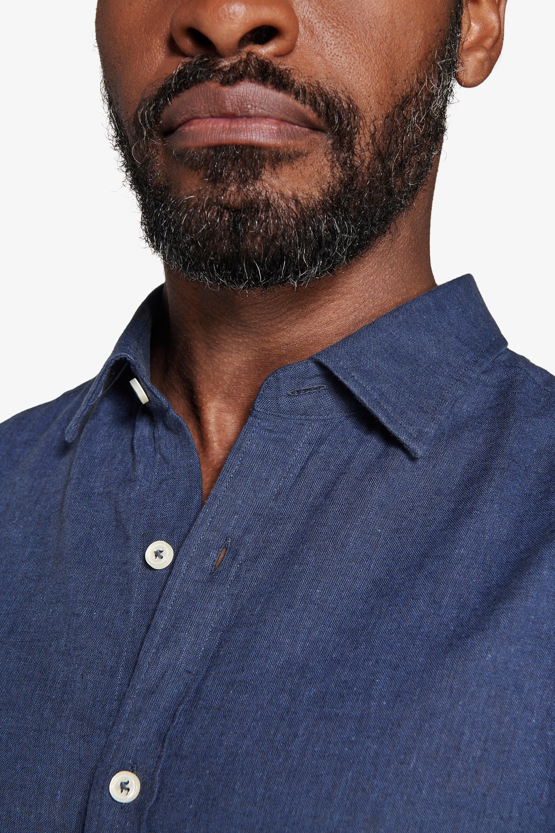 Camicia misto lino relaxed blu