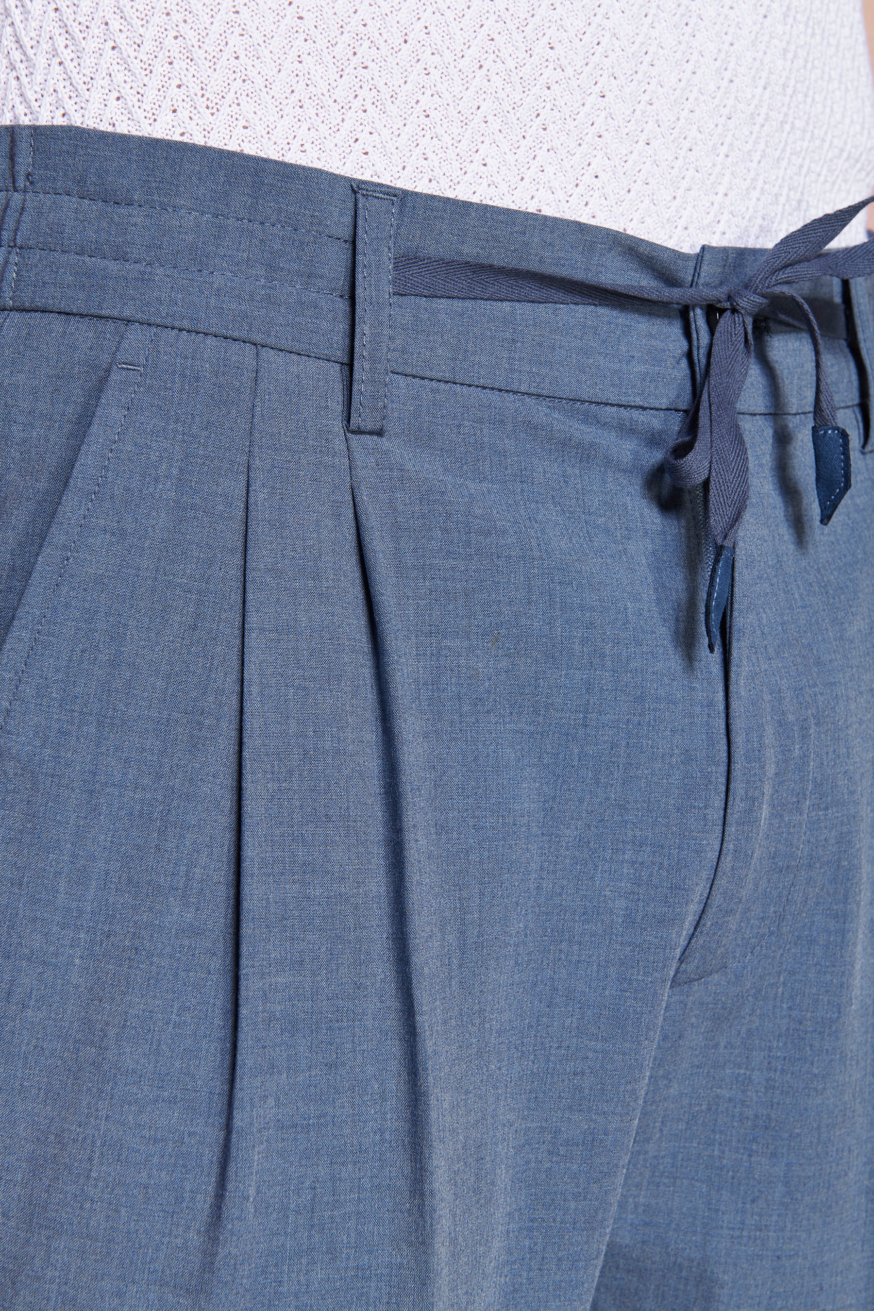 Hose aus meliertem Canvas in Avion-Blau