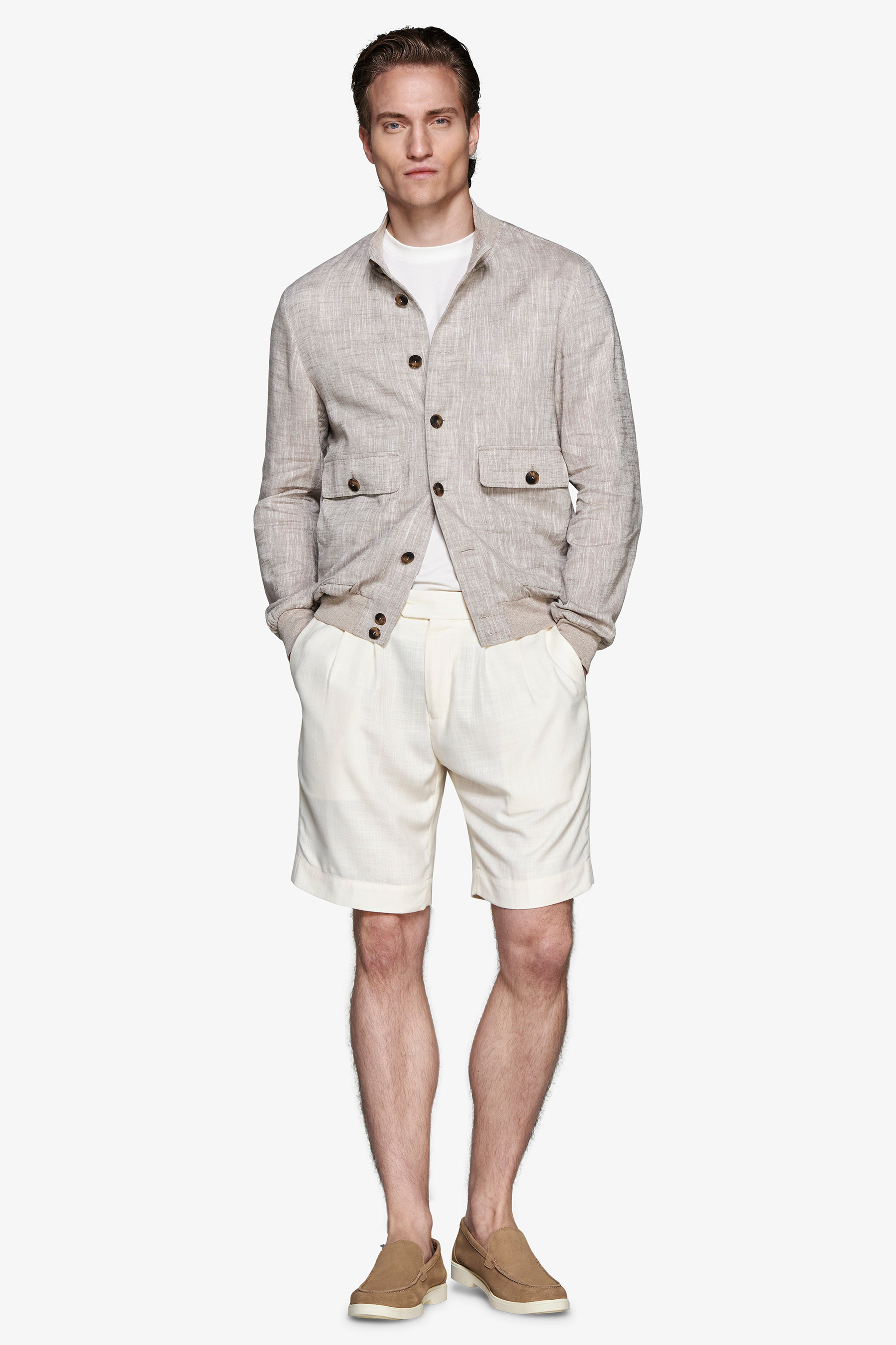 Bomber misto lino tortora-Dan John