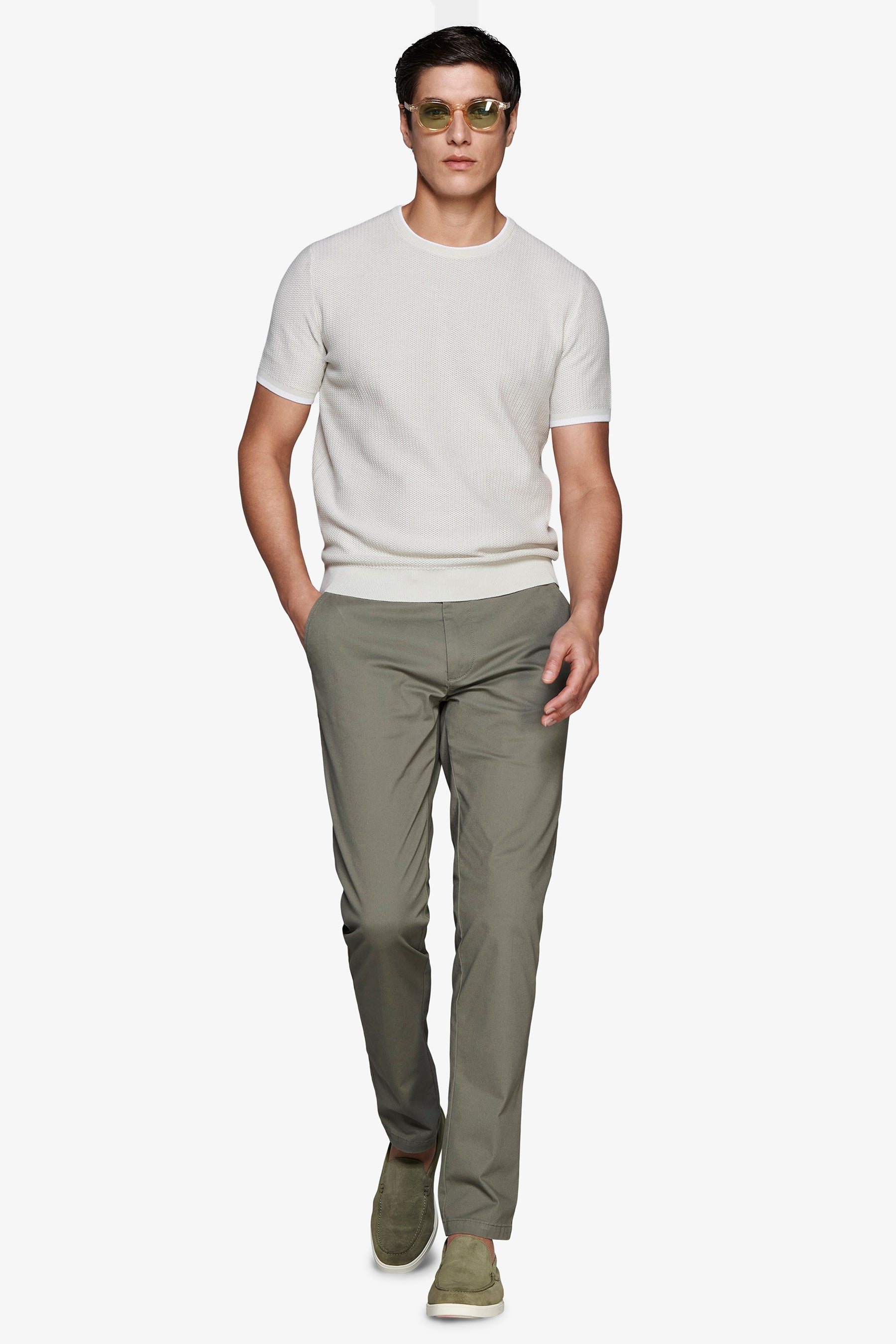 T-shirt in maglia armaturata grigia DNJ-Dan John