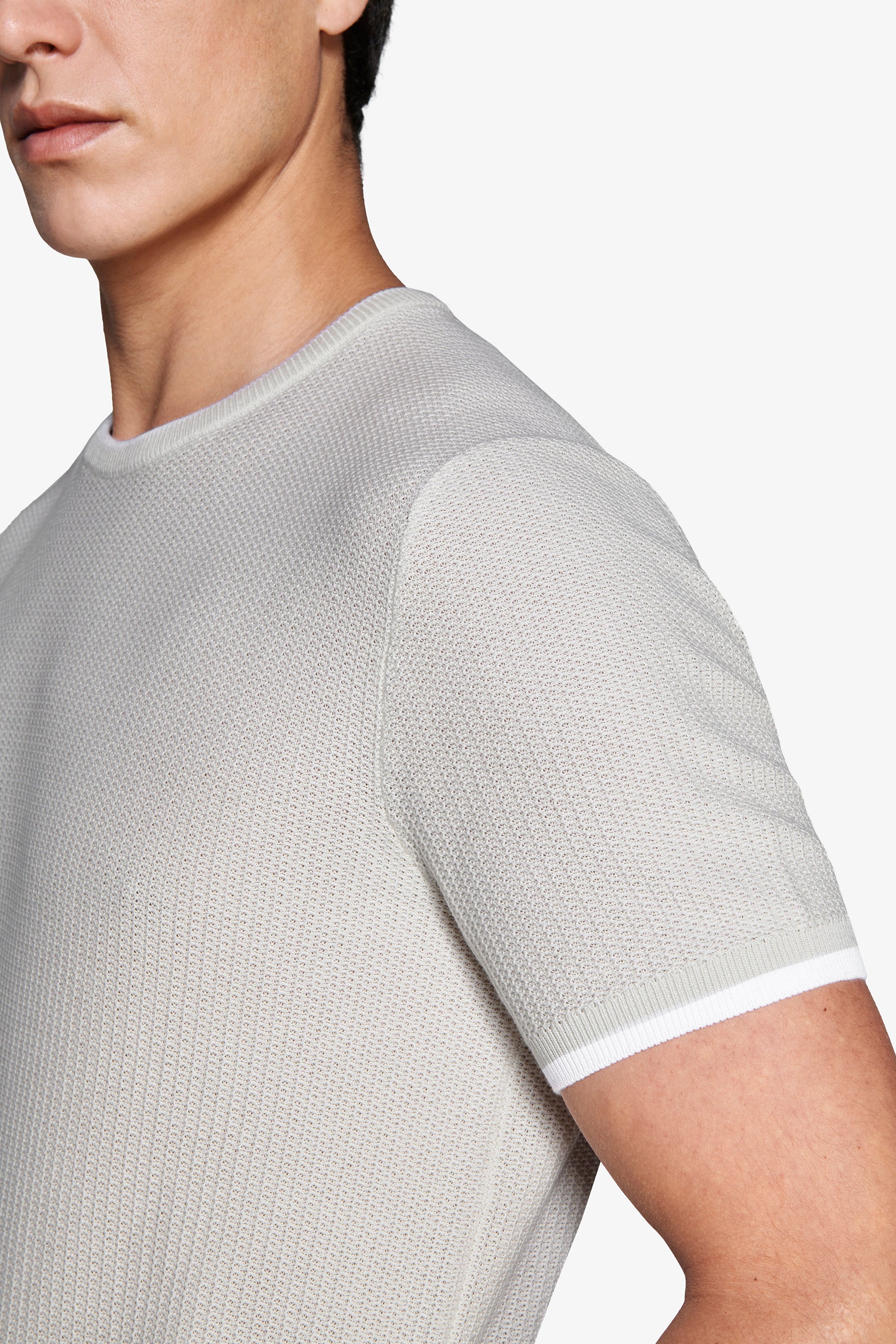 T-shirt in maglia armaturata grigia DNJ