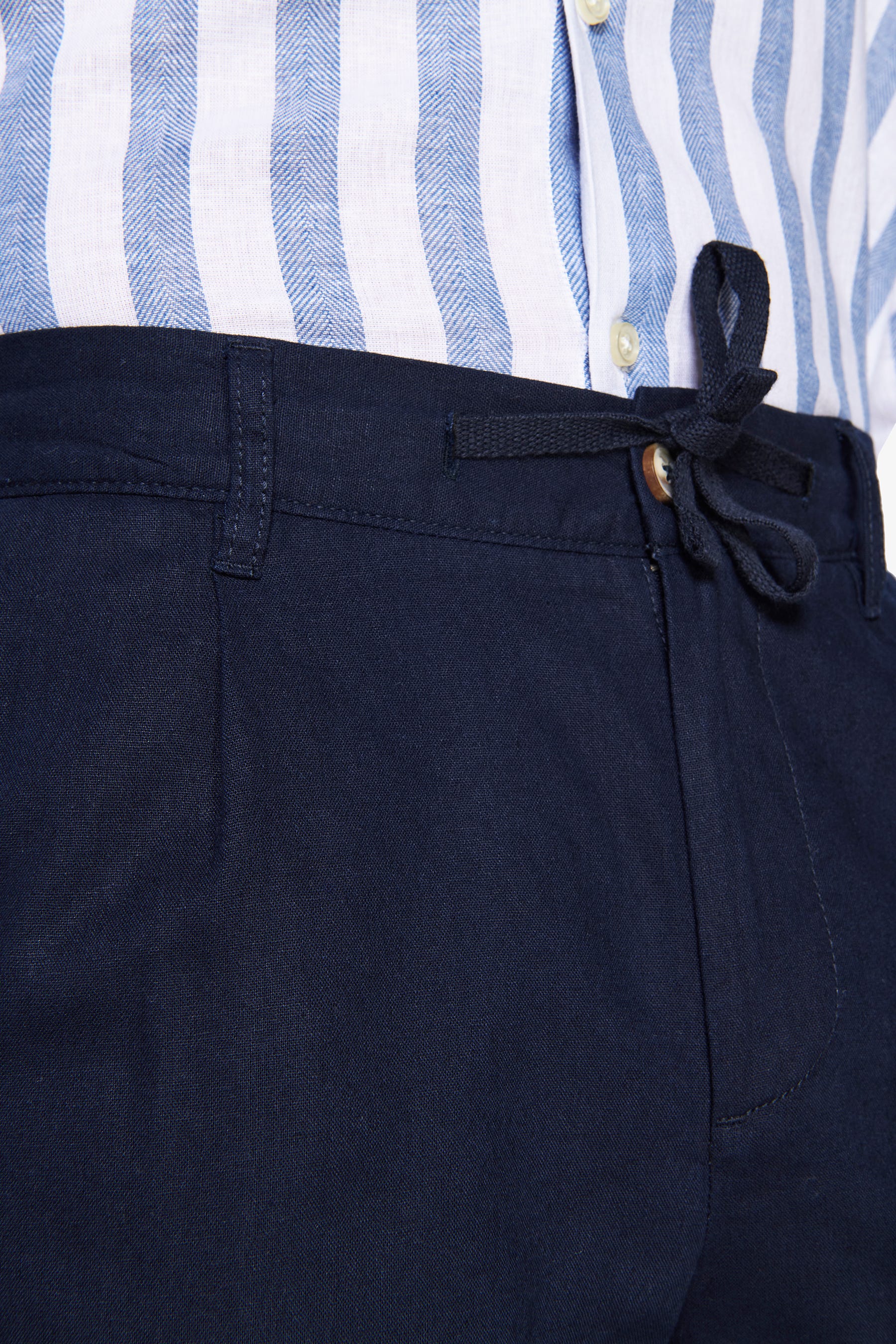 Blue linen blend Bermuda shorts