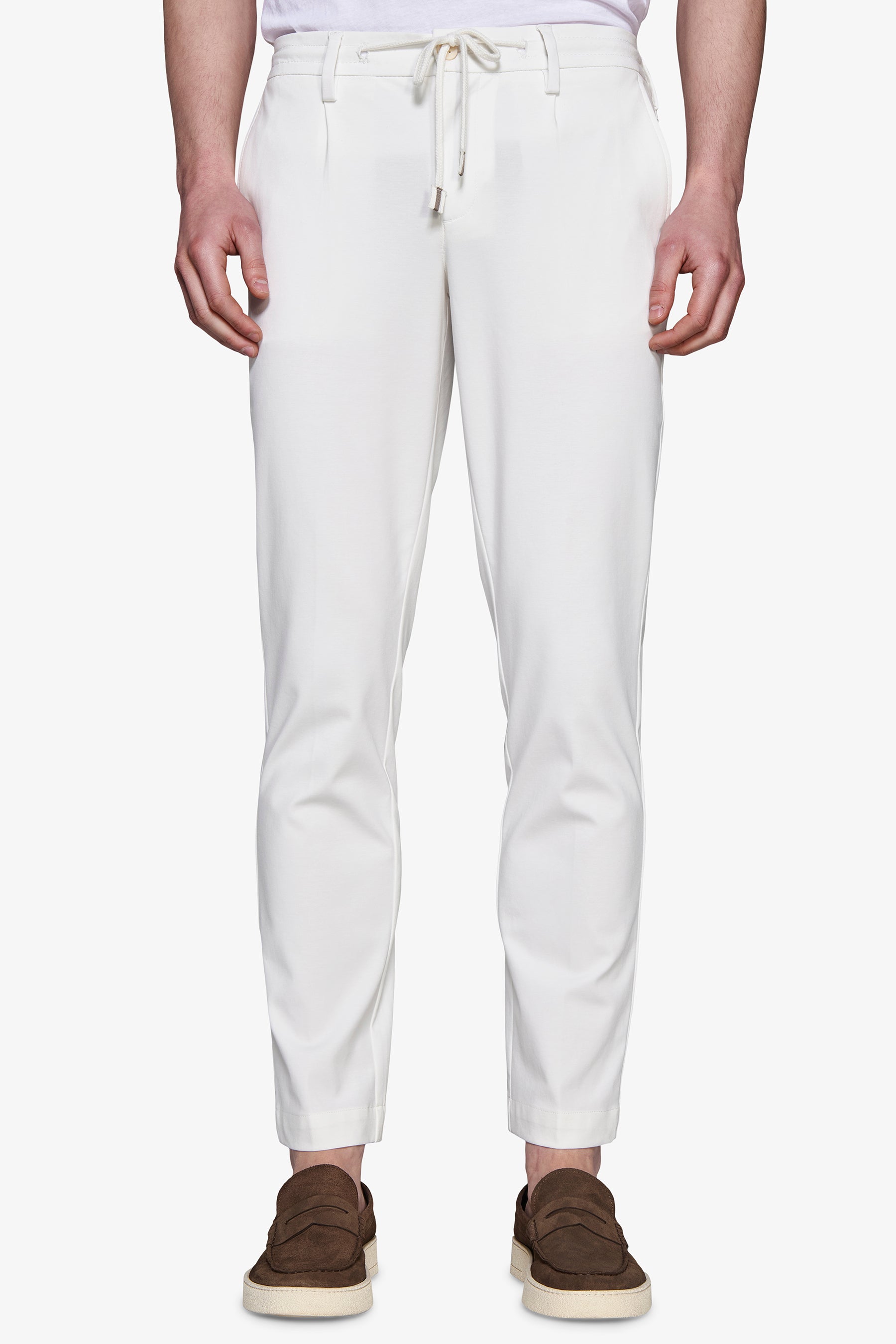 Hose aus Jersey in Cremefarbe DNJ