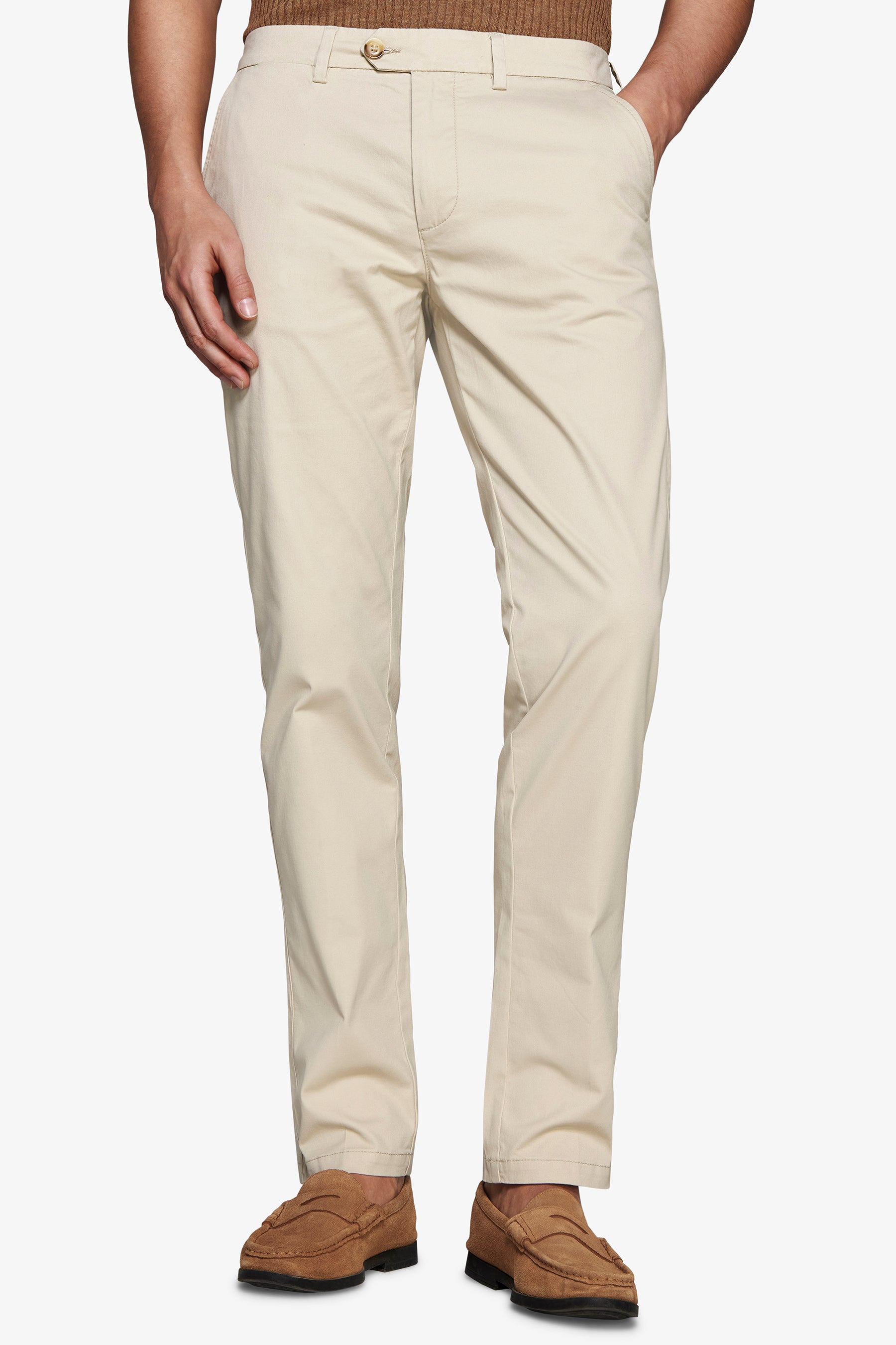 Pantaloni chino cream