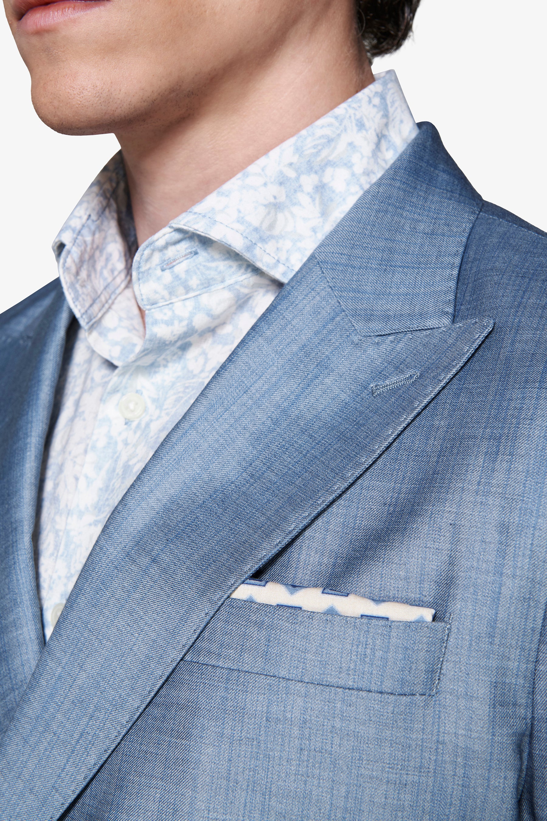 Zweireihiges Jackett in Denim-Optik