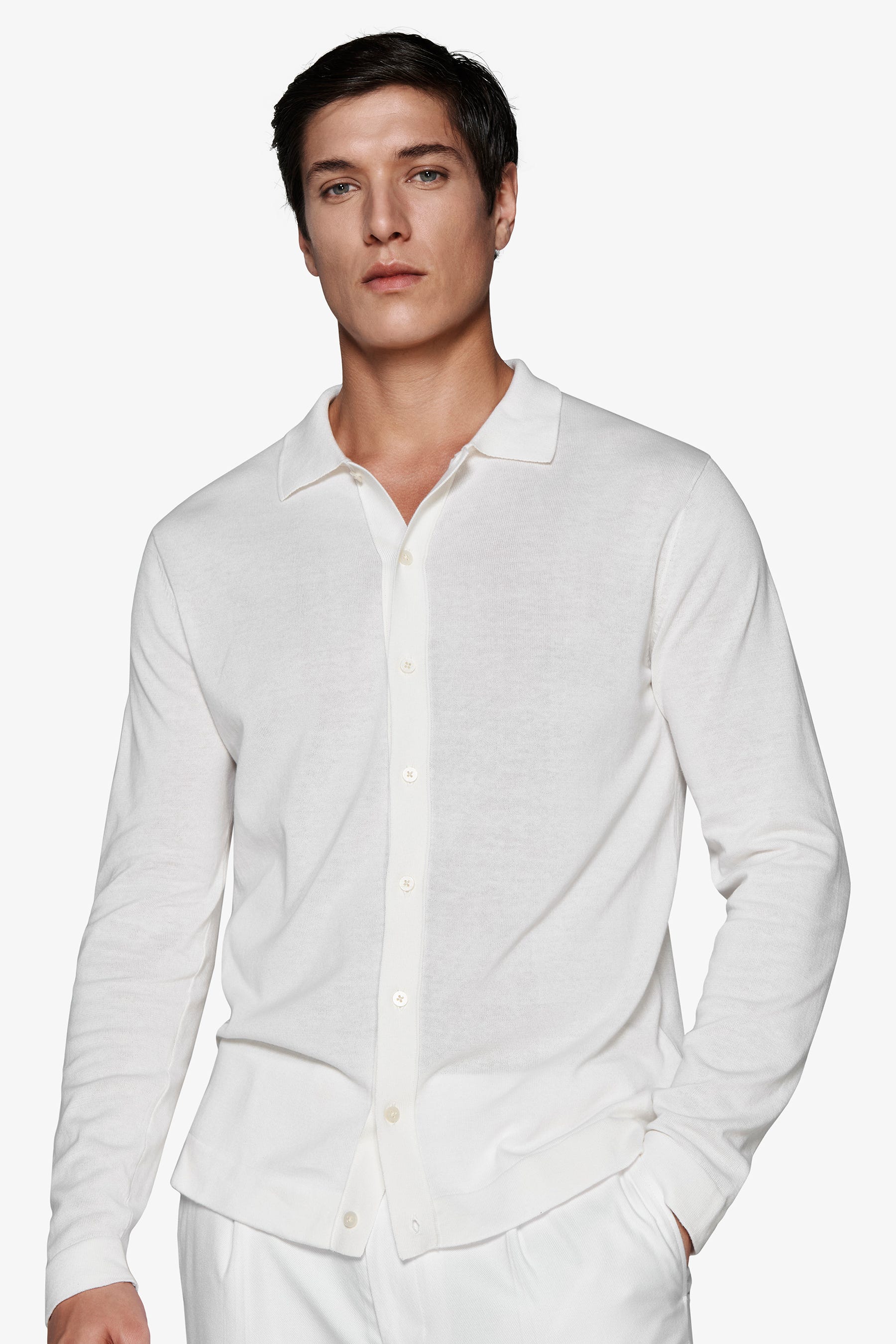 Camicia in maglia bianca-Dan John