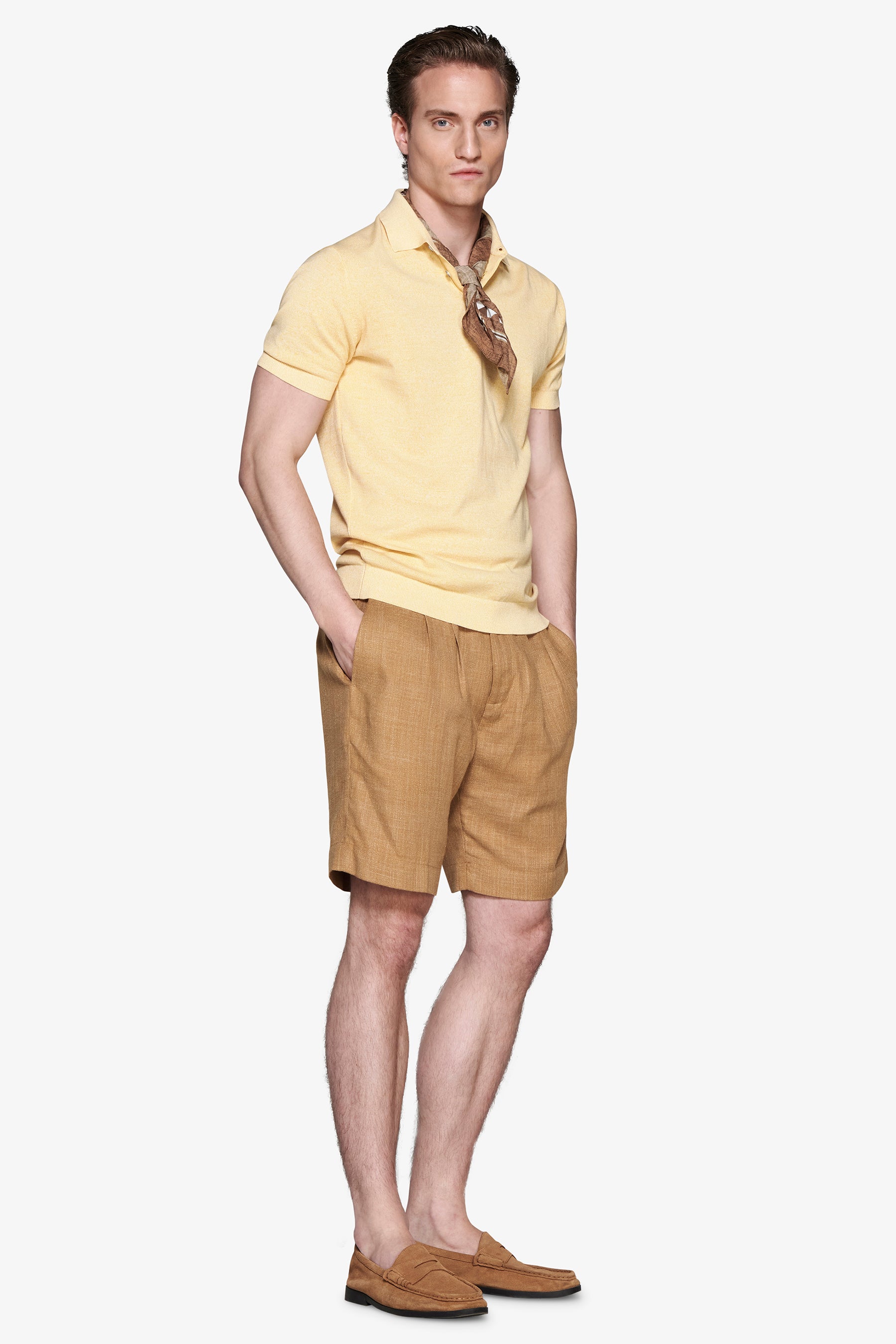 Polo in maglia basic in cotone gialla