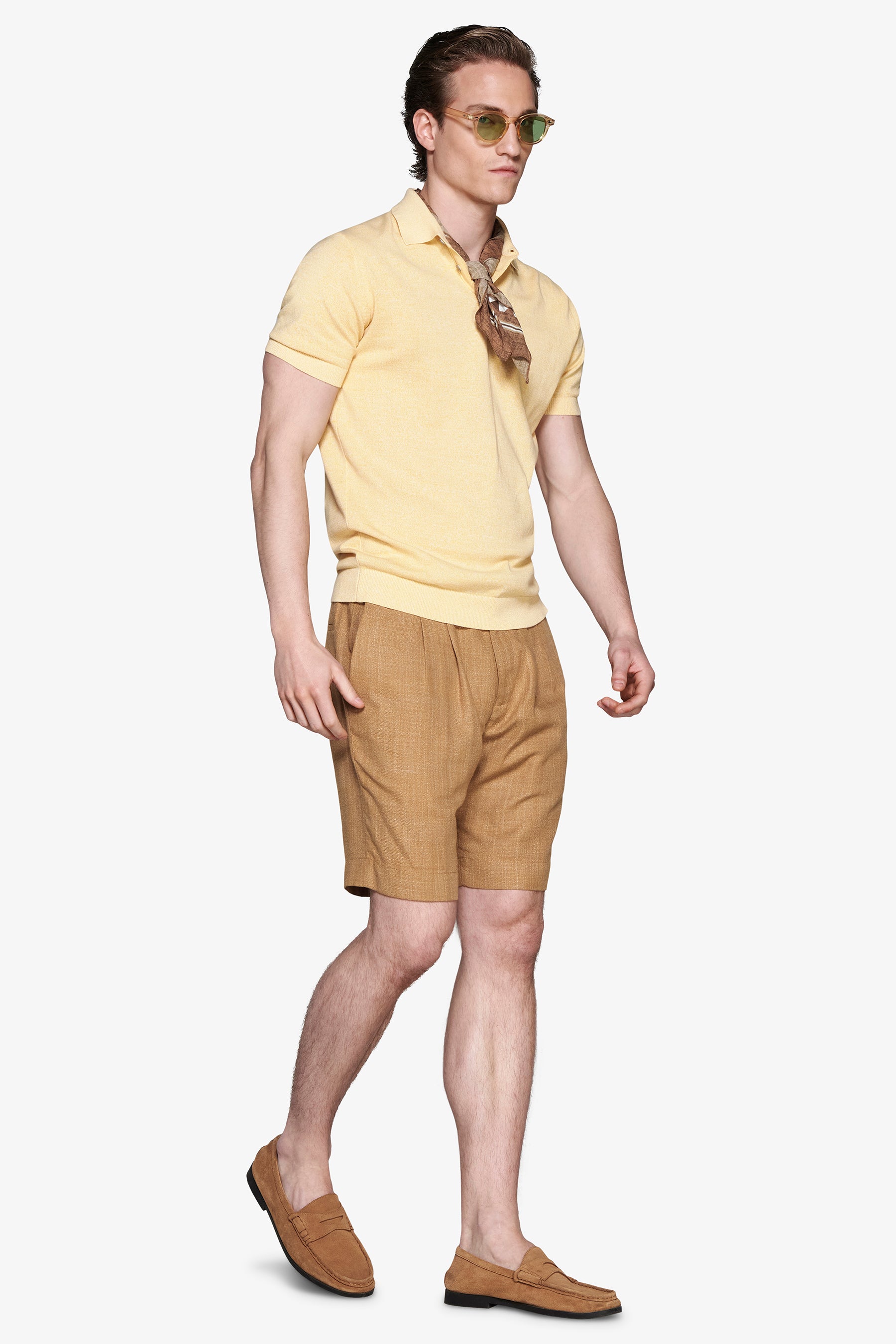 Polo in maglia basic in cotone gialla
