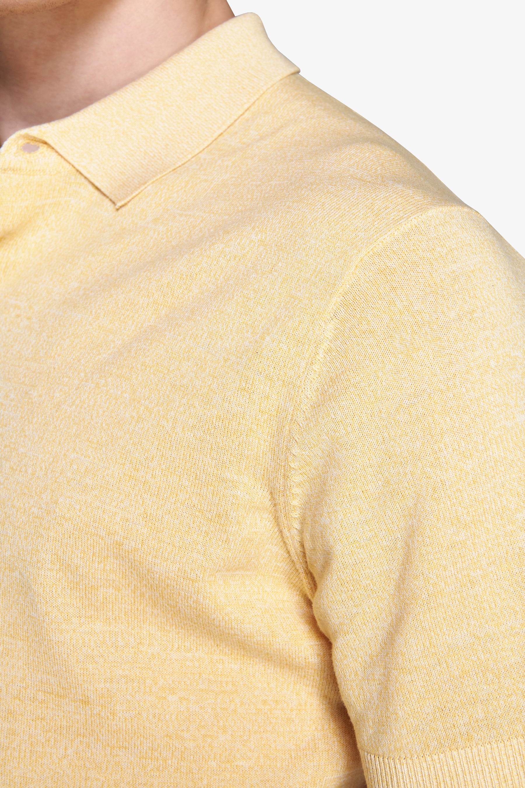 Polo in maglia basic in cotone gialla